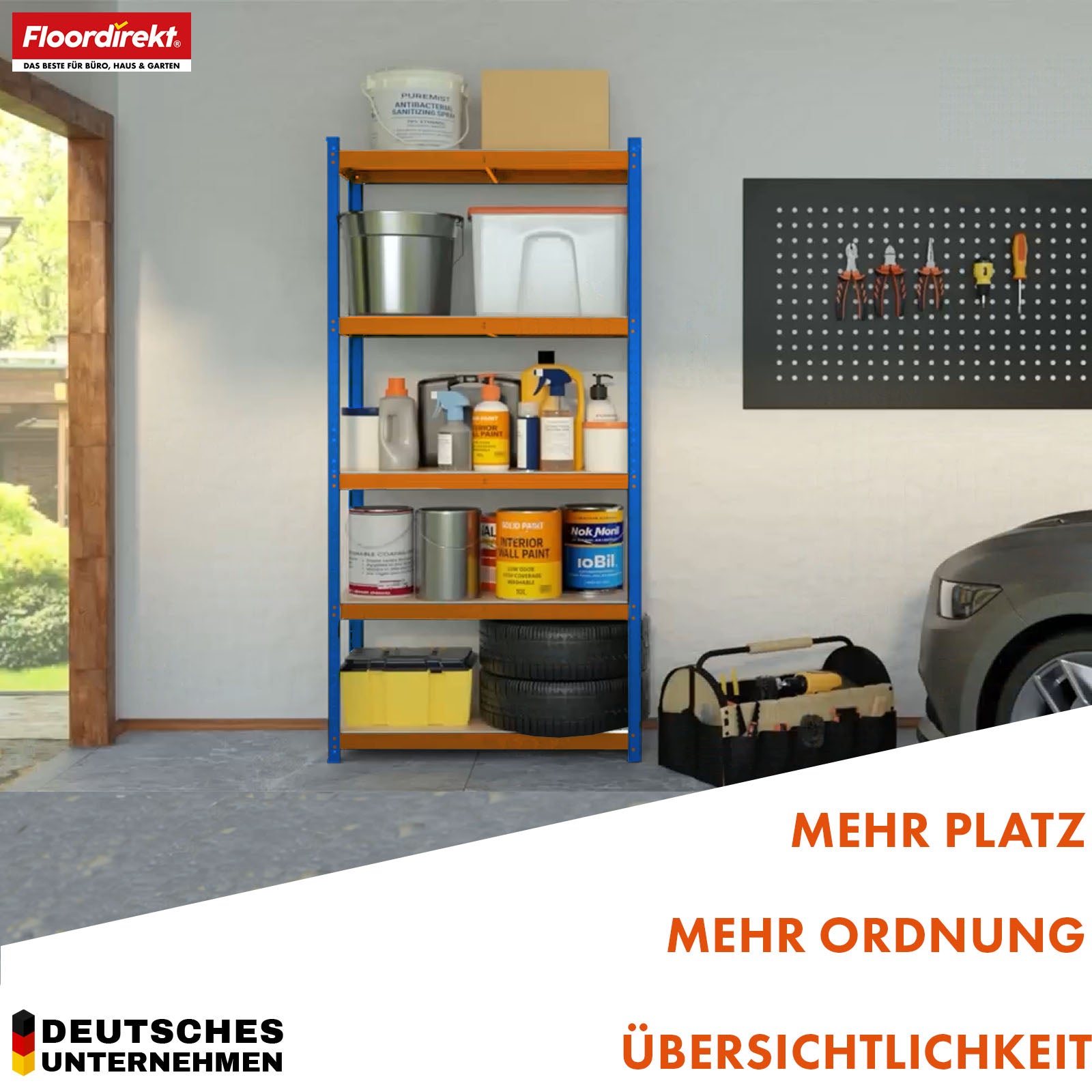 Heavy-duty shelving | Rhino | Storage shelving with 5 shelves | 1050 kg load capacity | Innovative plug-in system | In various colors & sizes