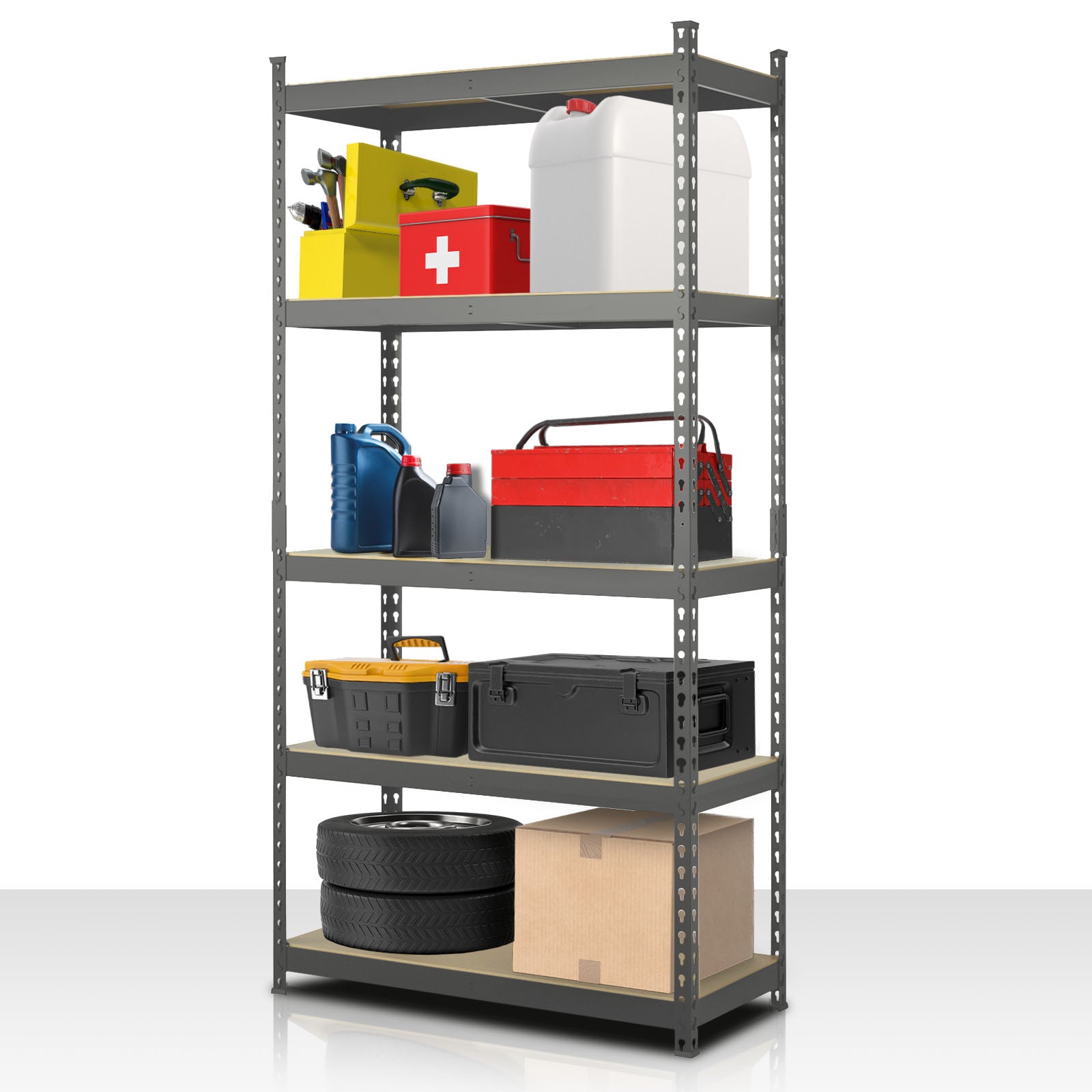 Heavy-duty shelving | Rhino | Storage shelving with 5 shelves | 1050 kg load capacity | Innovative plug-in system | In various colors & sizes