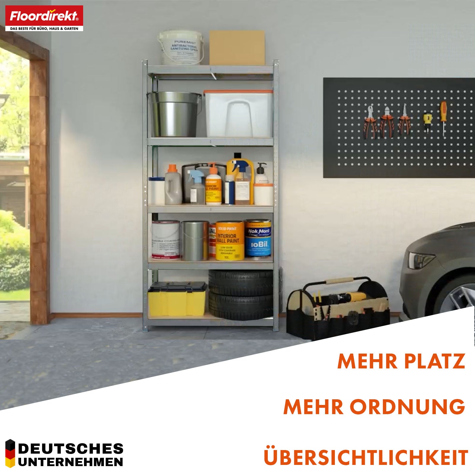 Heavy-duty shelving | Rhino | Storage shelving with 5 shelves | 1050 kg load capacity | Innovative plug-in system | In various colors & sizes