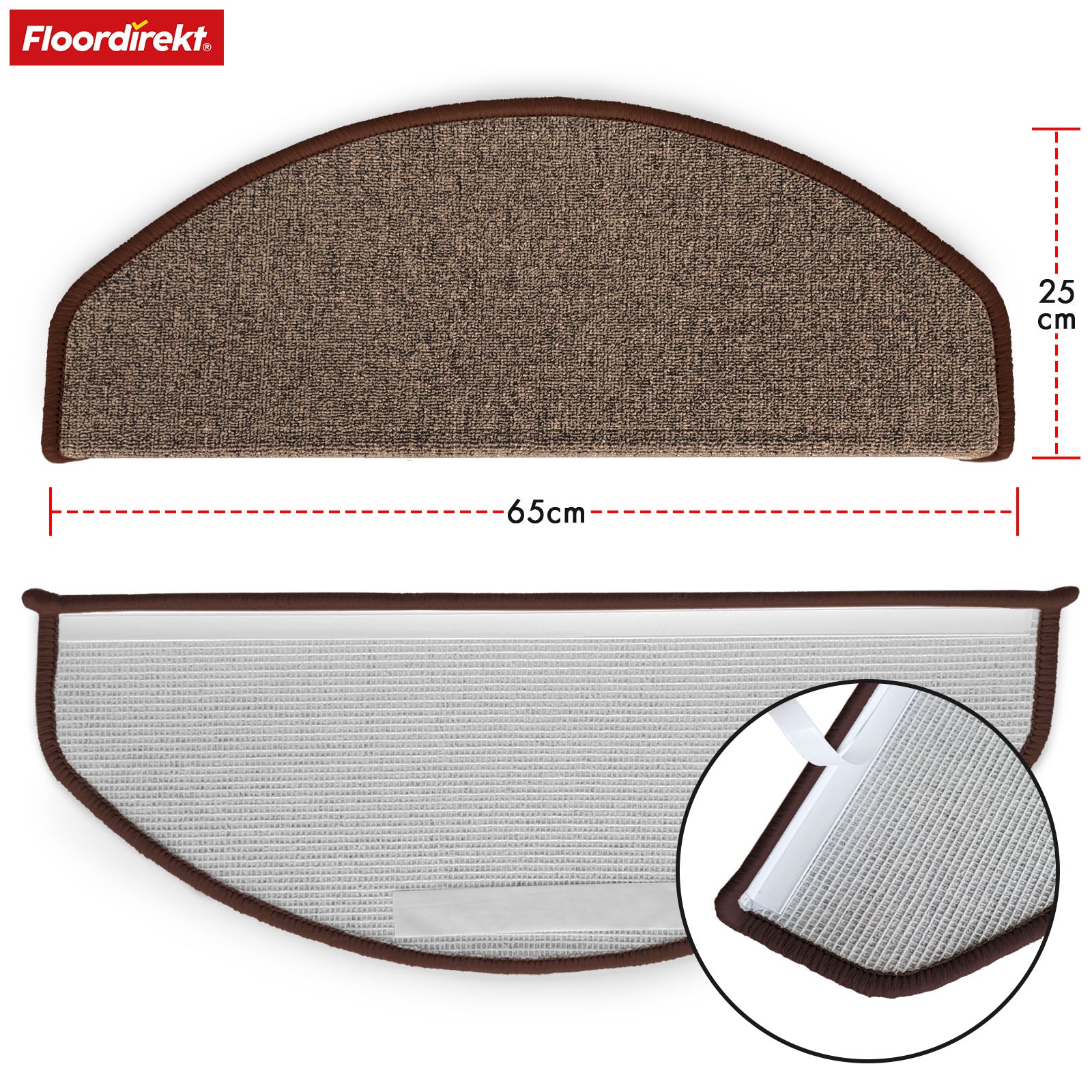 Step mat | London Pro | Modern design | Non-slip & easy to clean | Half-round