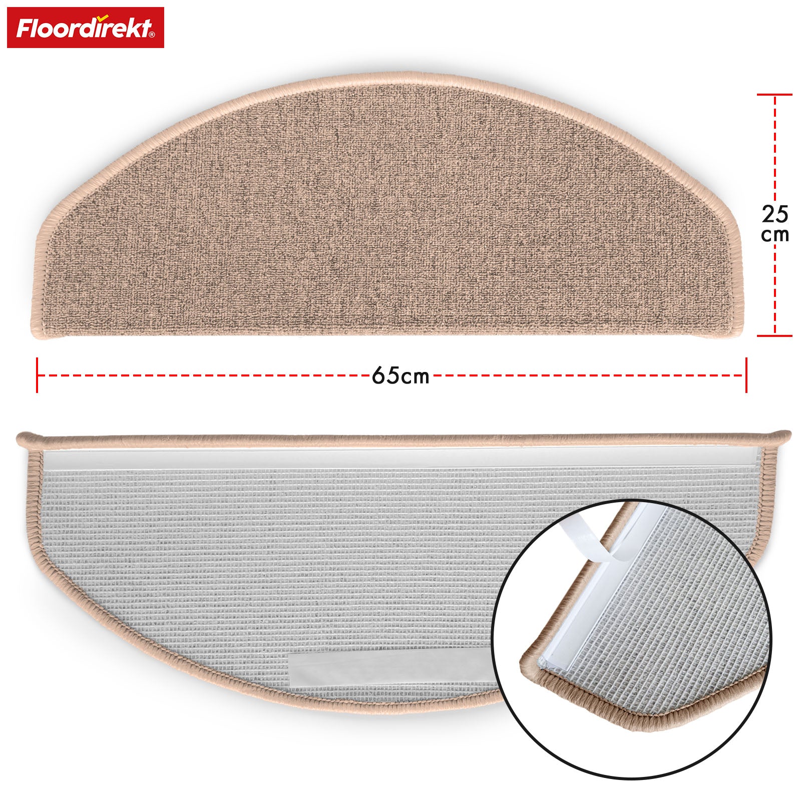 Step mat | London Pro | Modern design | Non-slip & easy to clean | Half-round