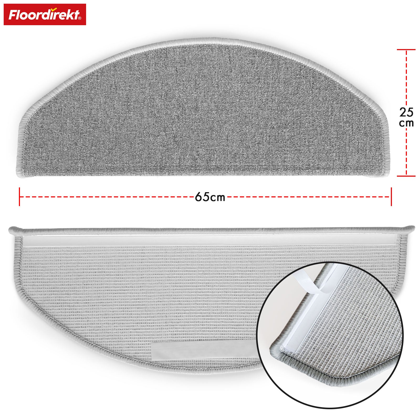 Step mat | London Pro | Modern design | Non-slip & easy to clean | Half-round