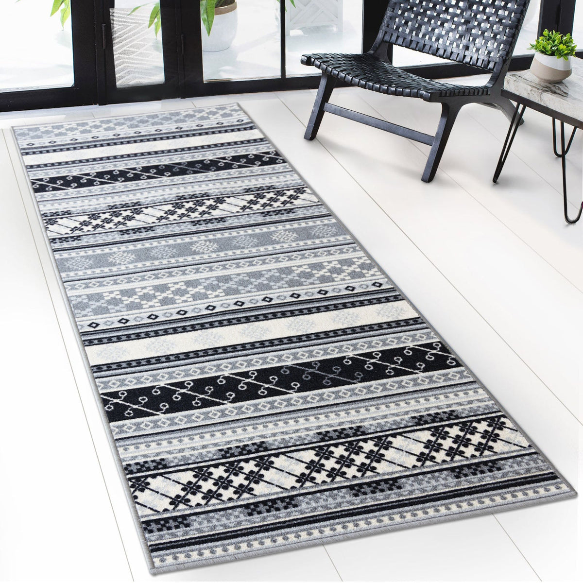 ✂ Made-to-measure carpet runner | Mykonos | Chained, non-slip & ideal for corridors, kitchens or hallways