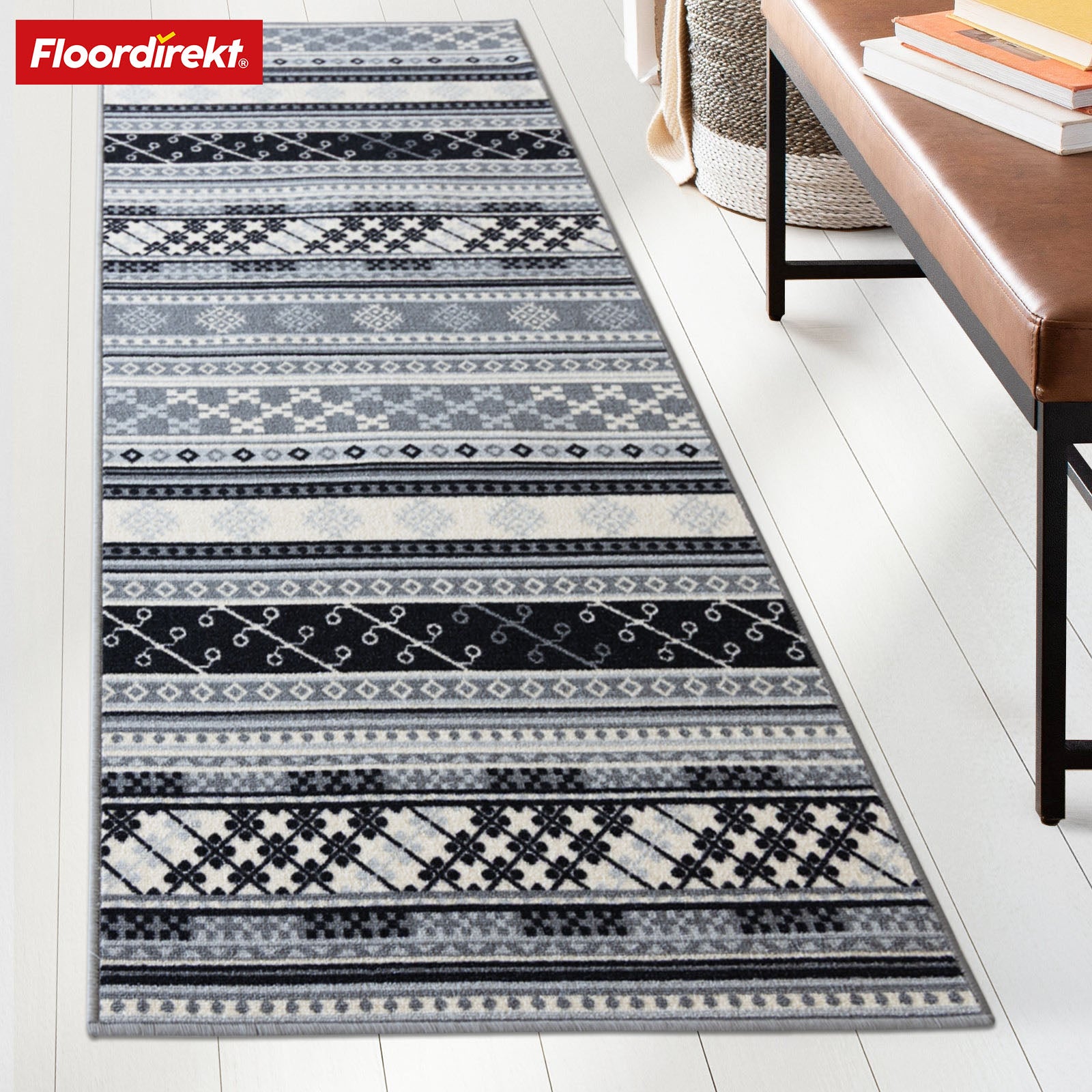 Made-to-measure carpet runner | Mykonos | Chained, non-slip & ideal for corridors, kitchens or hallways