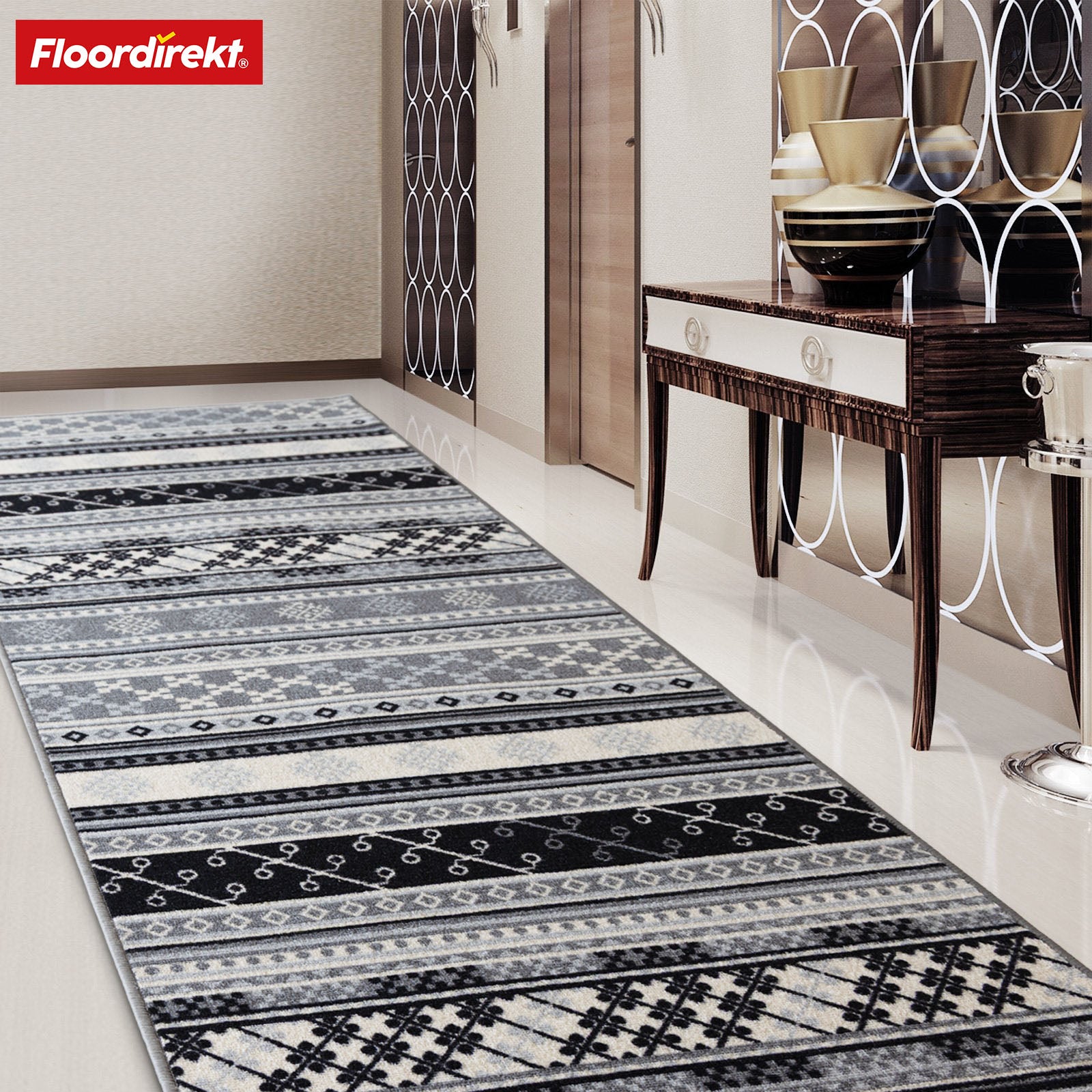 Made-to-measure carpet runner | Mykonos | Chained, non-slip & ideal for corridors, kitchens or hallways