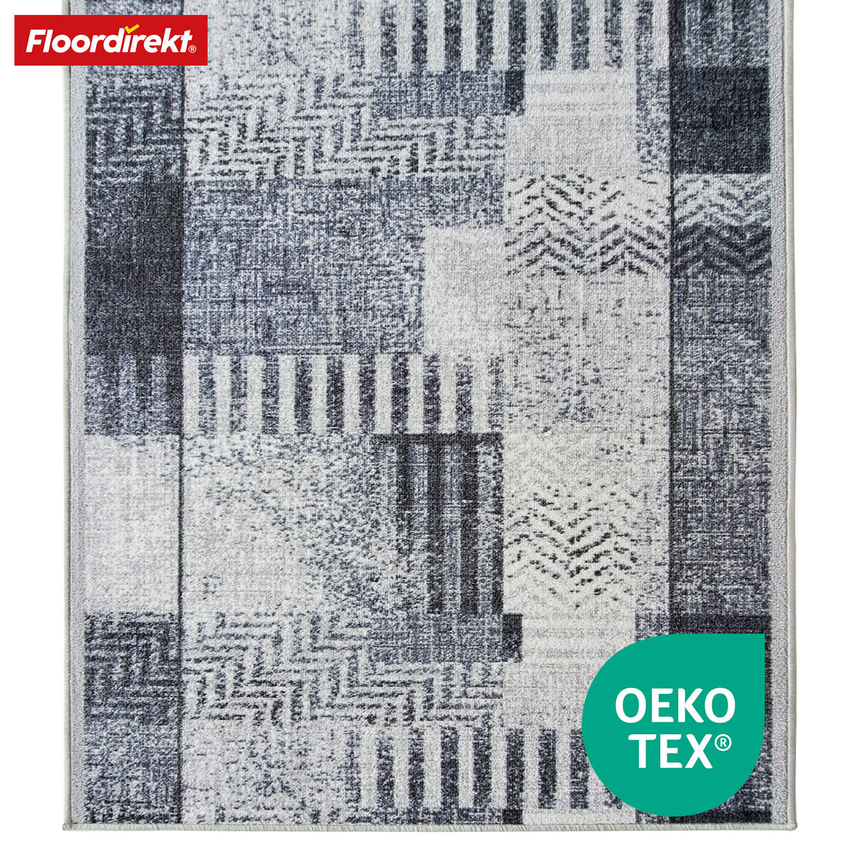 Made-to-measure carpet runner | Cordoba | grey tones with pattern | non-slip & robust | 80 cm wide
