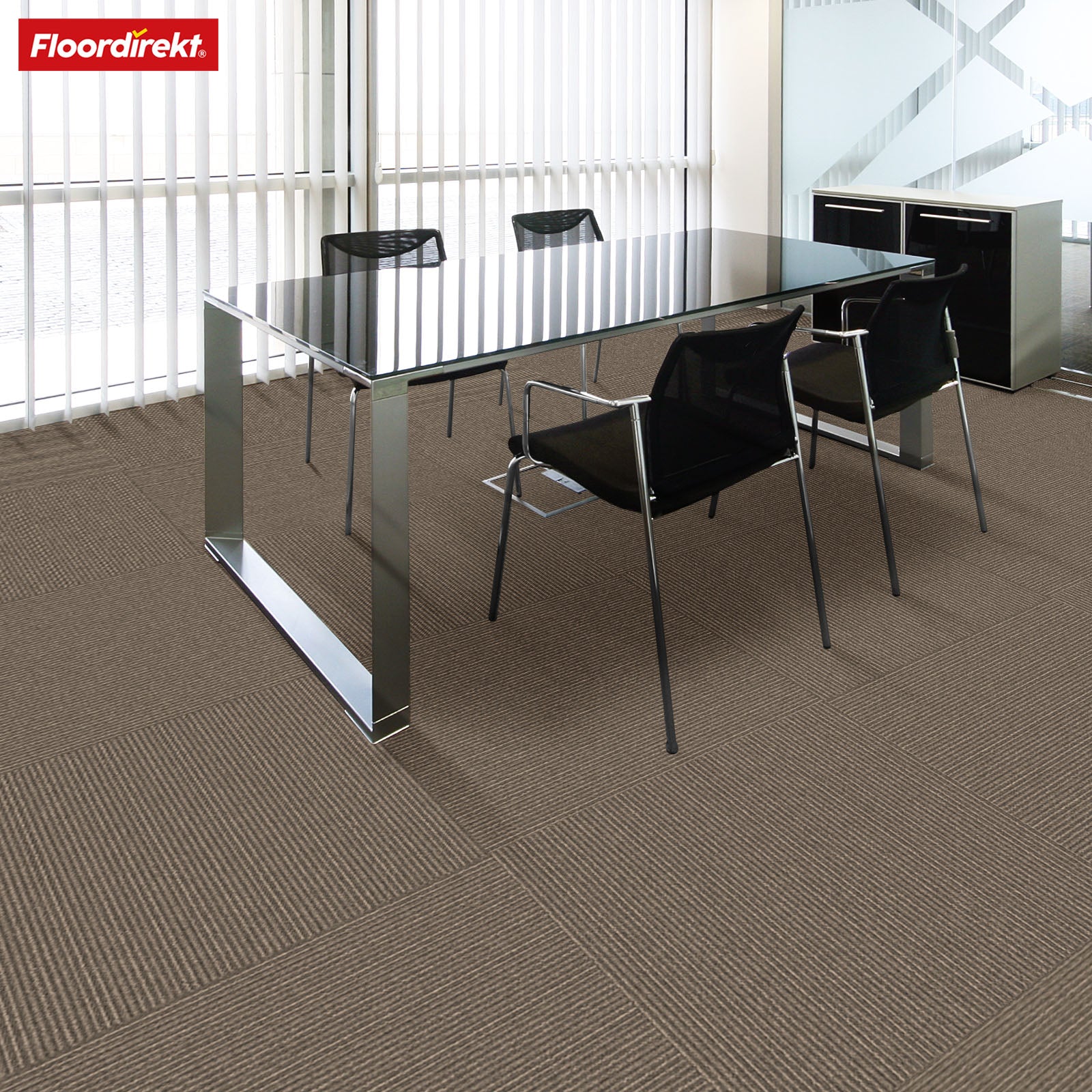 Carpet tiles | Bern | 50 x 50 cm | Self-laying with stripe design | In anthracite, grey & beige for commercial and private homes