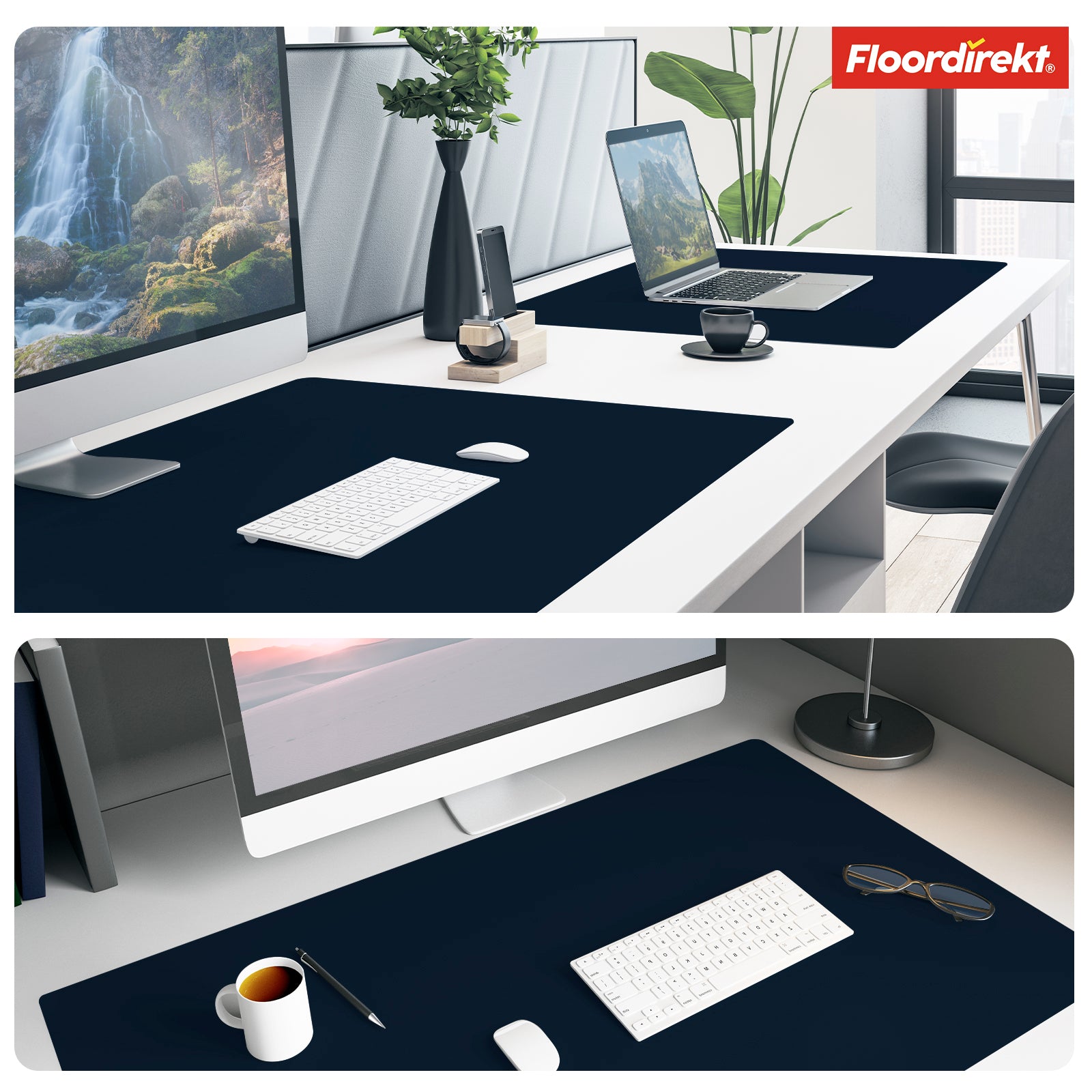 Desk pad | Nero | Easy-care, soft imitation leather | Available in numerous colours and sizes