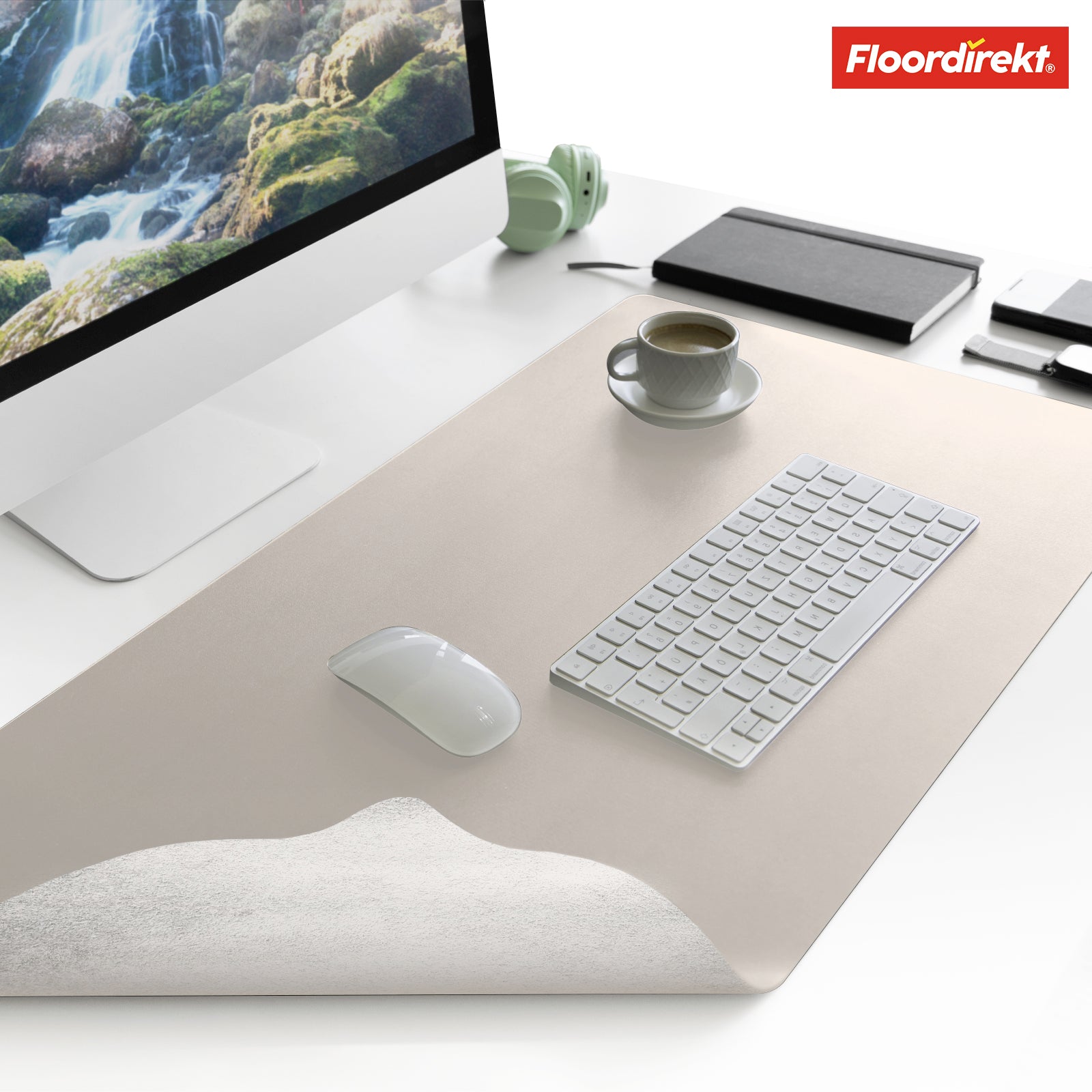 Desk pad | Nero | Easy-care, soft imitation leather | Available in numerous colours and sizes