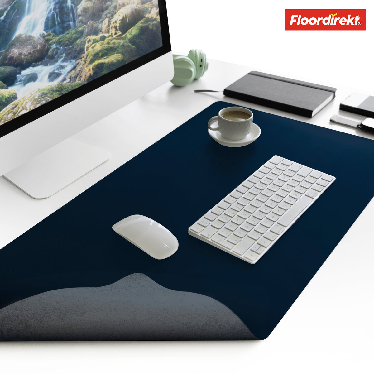 Desk pad | Nero | Easy-care, soft imitation leather | Available in numerous colours and sizes