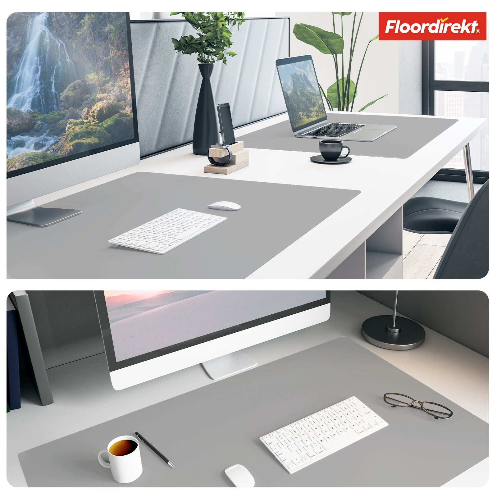 Desk pad | Nero | Easy-care, soft imitation leather | Available in numerous colours and sizes