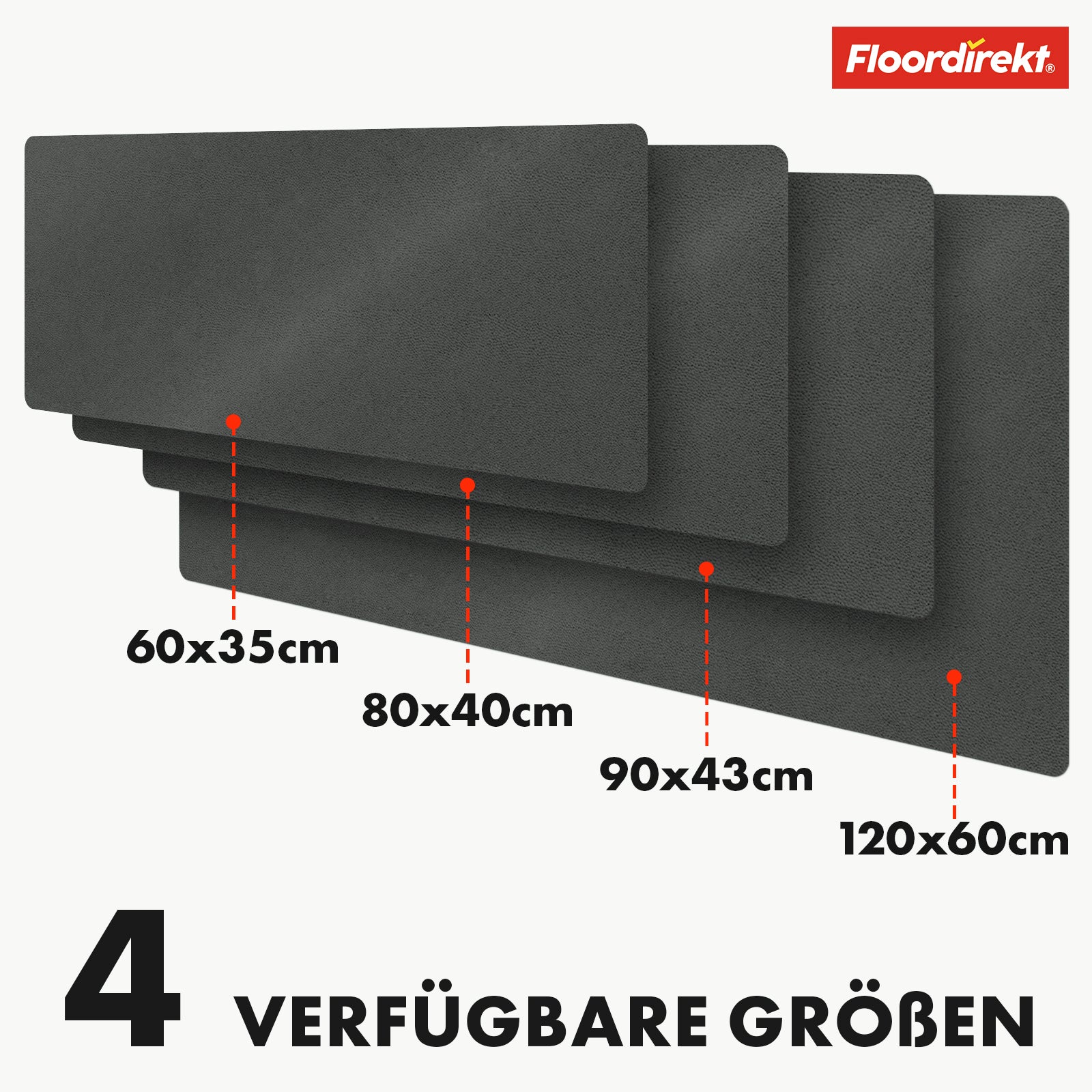 Desk pad | Nero | Easy-care, soft imitation leather | Available in numerous colours and sizes