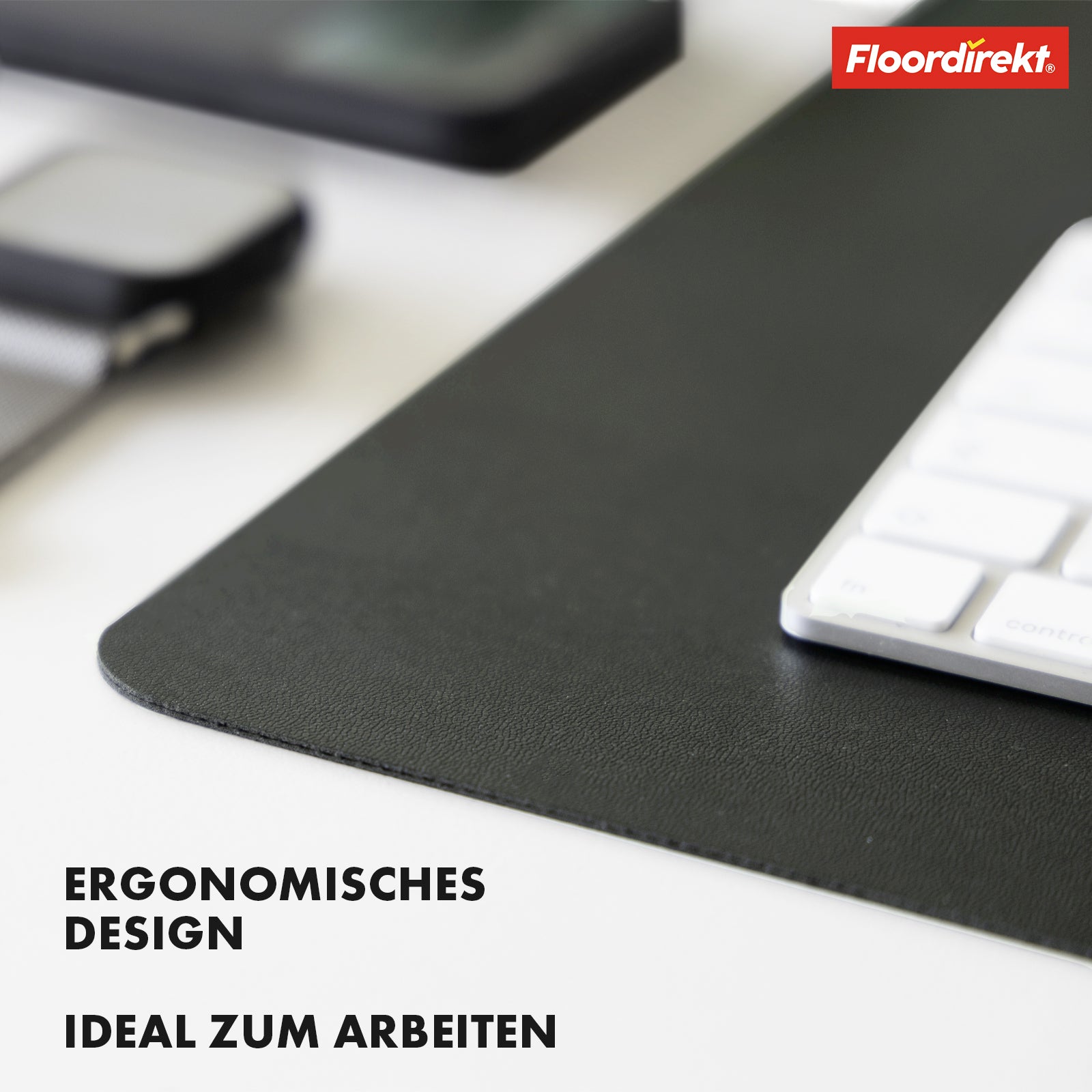 Desk pad | Nero | Easy-care, soft imitation leather | Available in numerous colours and sizes