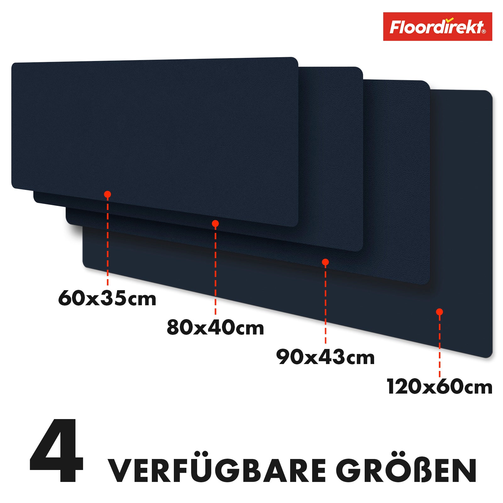 Desk pad | Nero | Easy-care, soft imitation leather | Available in numerous colours and sizes