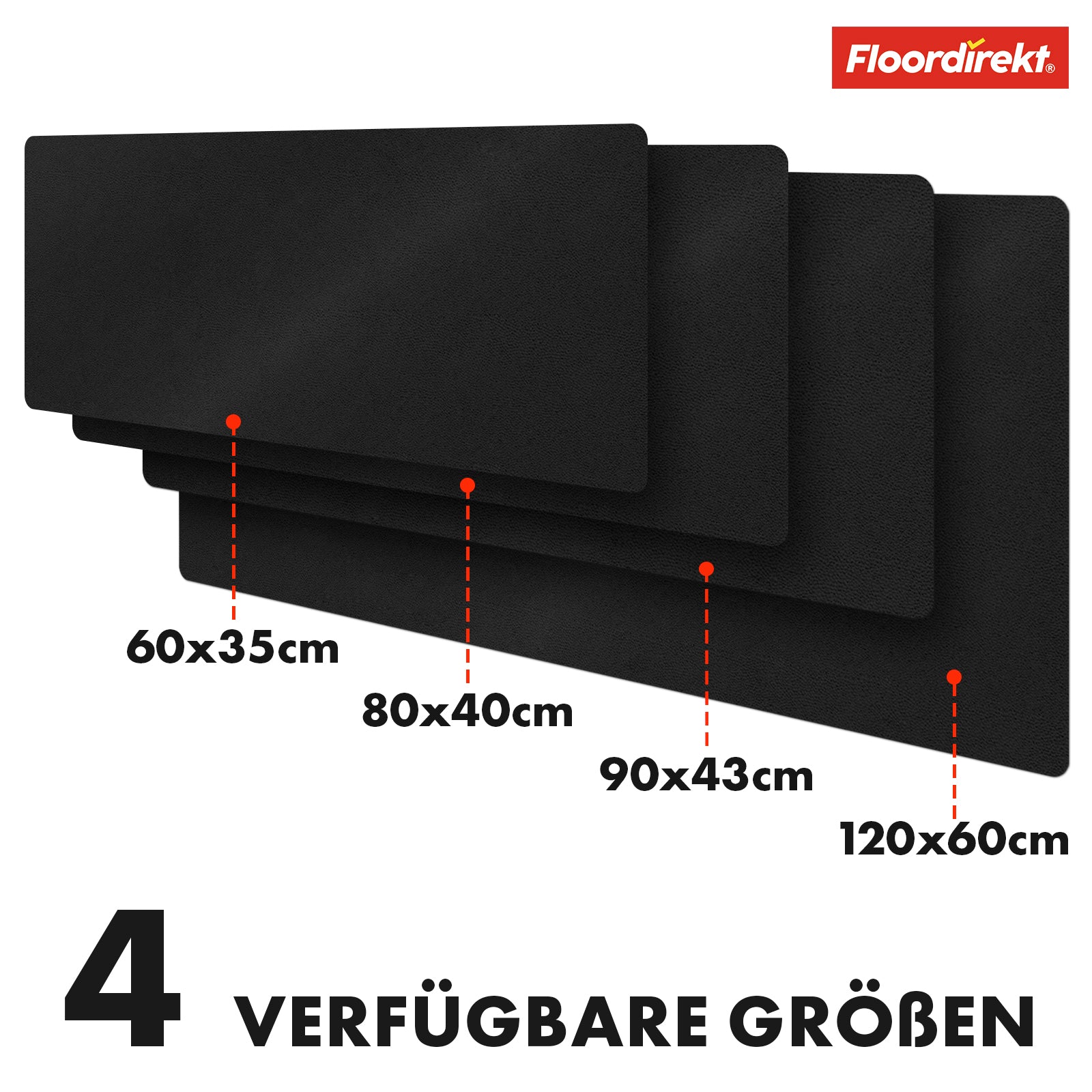 Desk pad | Nero | Easy-care, soft imitation leather | Available in numerous colours and sizes