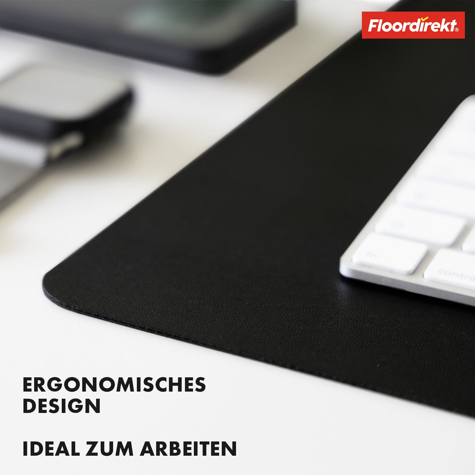 Desk pad | Nero | Easy-care, soft imitation leather | Available in numerous colours and sizes