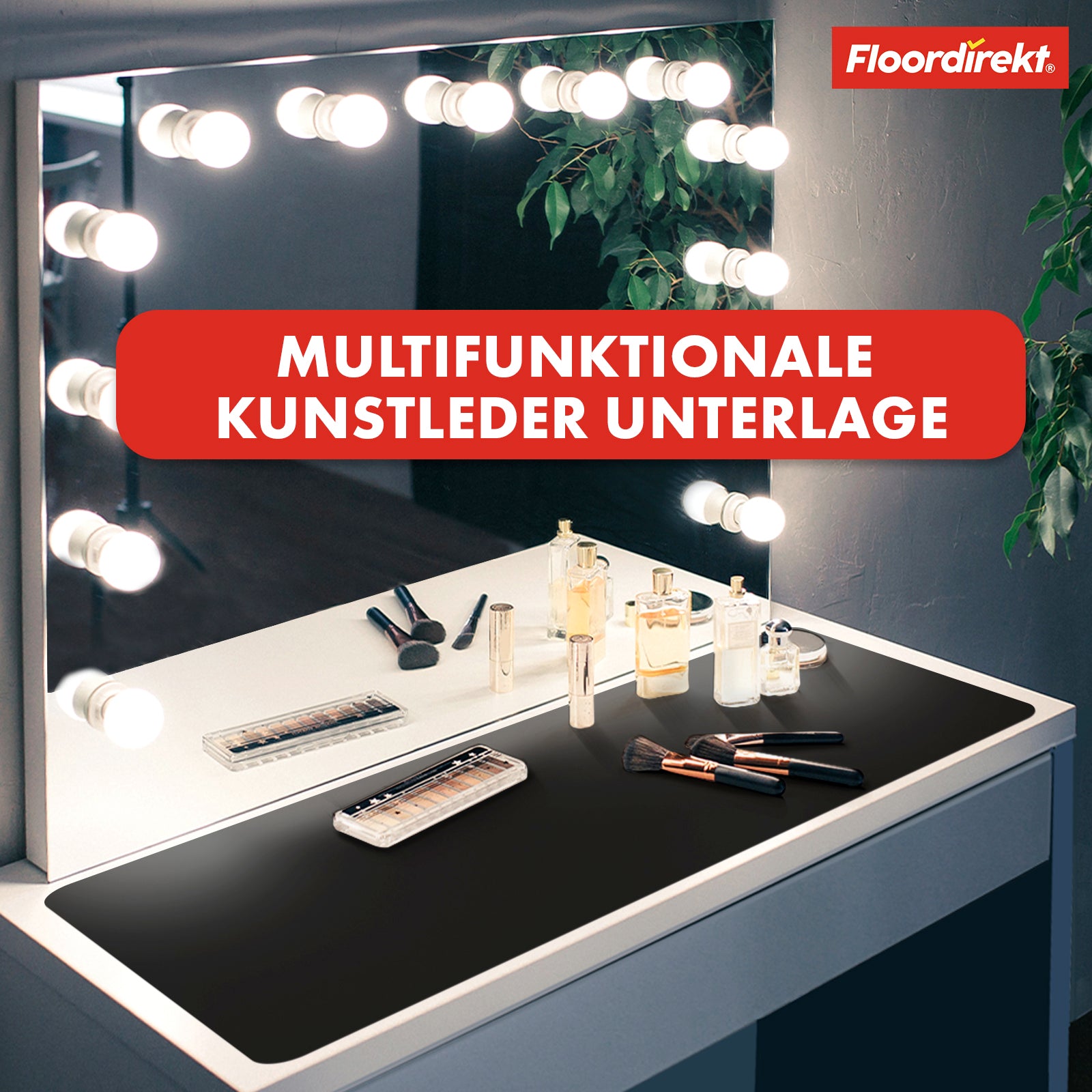 Desk pad | Nero | Easy-care, soft imitation leather | Available in numerous colours and sizes