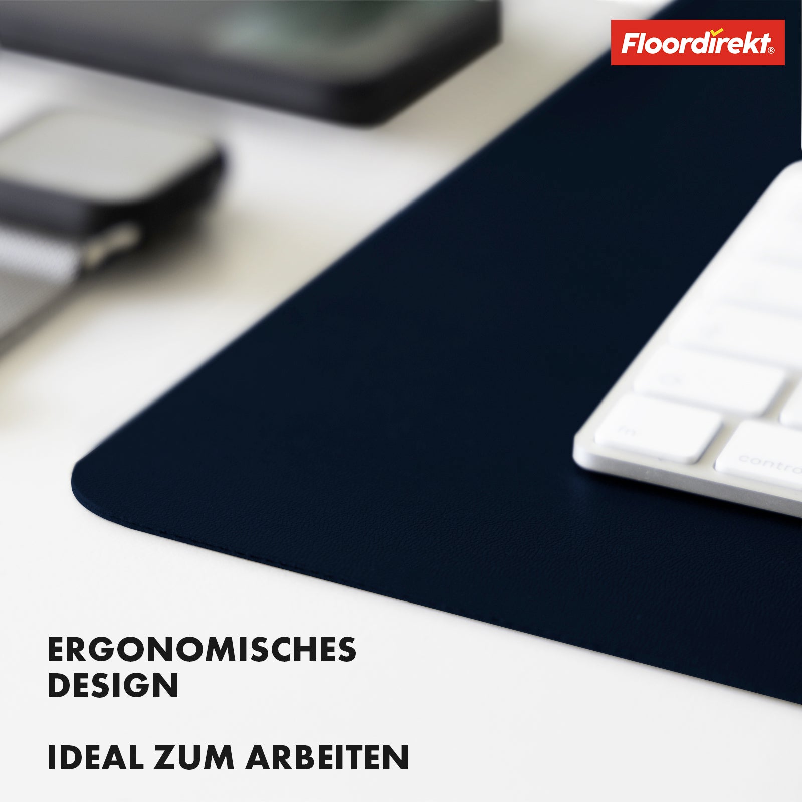 Desk pad | Nero | Easy-care, soft imitation leather | Available in numerous colours and sizes