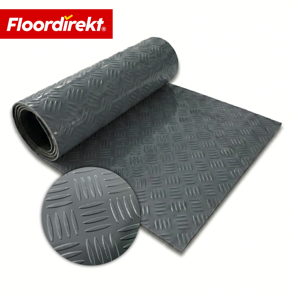 PVC Flooring | Bullet | Diamond Plate Look | Non-Slip & Easy to Clean | By the Meter / Custom Cut to Size | 110 cm Width