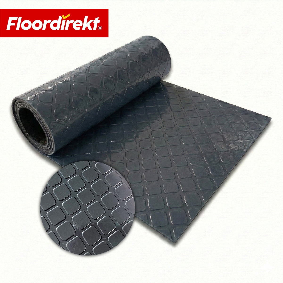 ✂ PVC Flooring | Check Quadra | Square Pattern | Slip-Resistant & Easy to Clean | By the Meter / Cut to Size | 110 cm Width