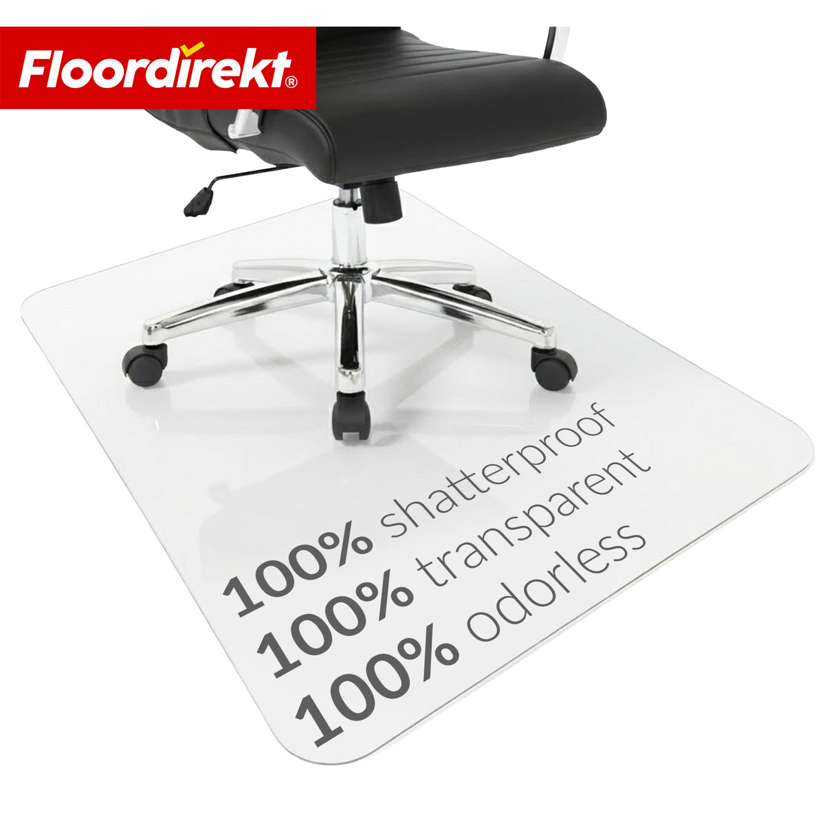 Floor Protection Mat | Secura | Transparent 80 × 118 cm | 5 mm Shatterproof PVC Office Chair Mat for Parquet, Laminate & Carpet