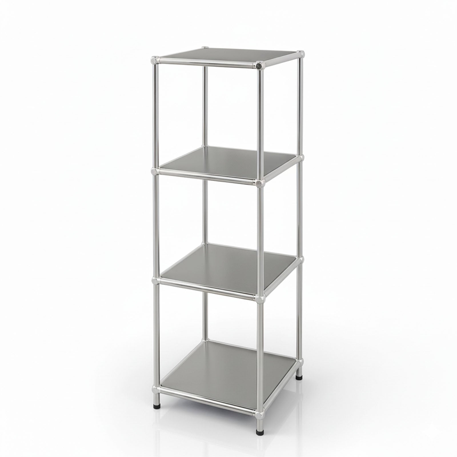 Metal shelving unit | Concept Epure MK-005 | 4-tier storage unit with open shelves | Available in several colours