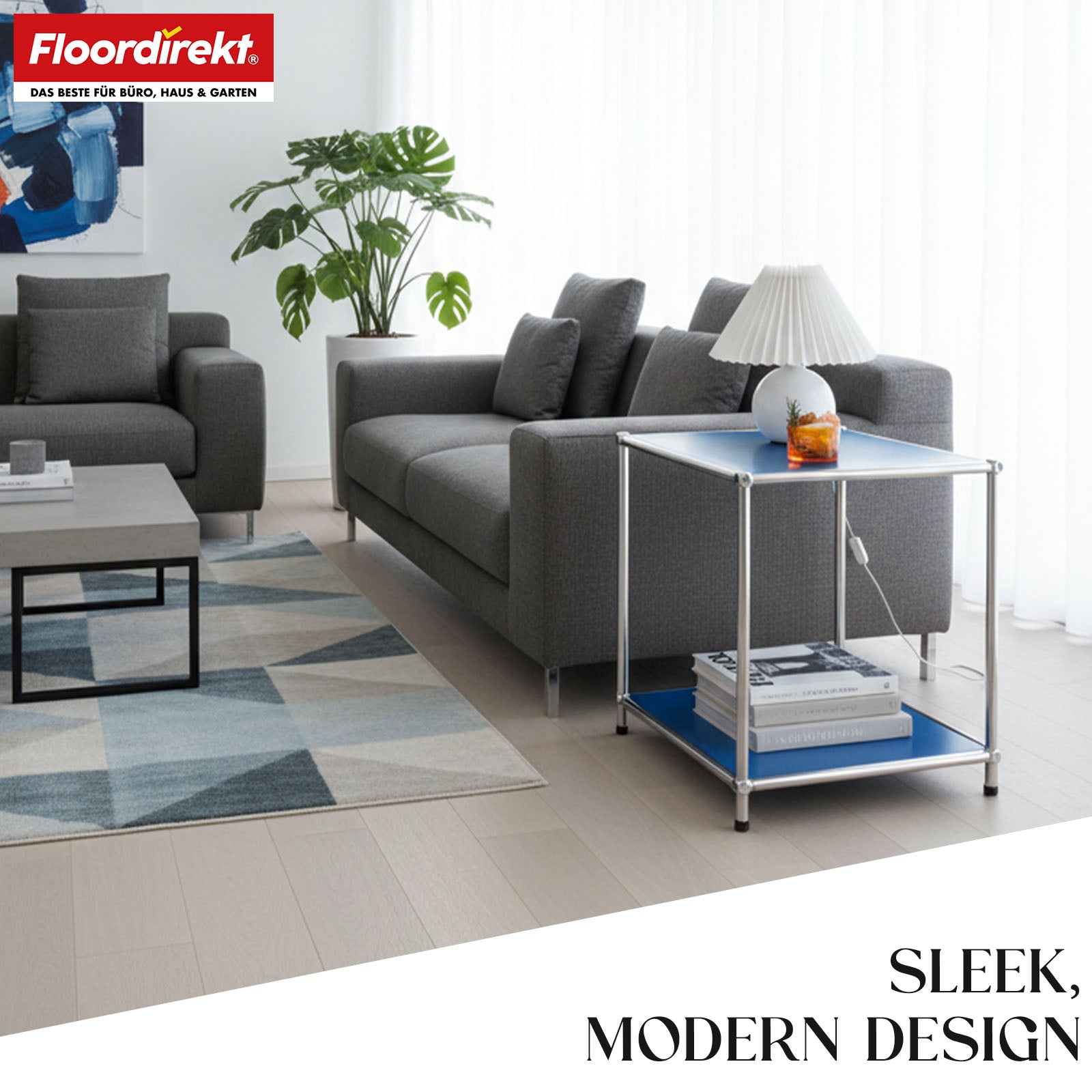 Metal shelf | Concept Epure MK-012 | Open side table & storage shelf with 2 shelves | Available in several colours