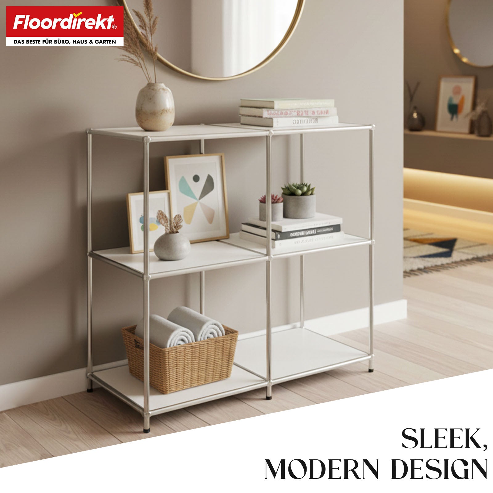 Metal shelving unit | Concept Epure MK-027 | Open 3-tier sideboard & storage shelf | Available in several colours
