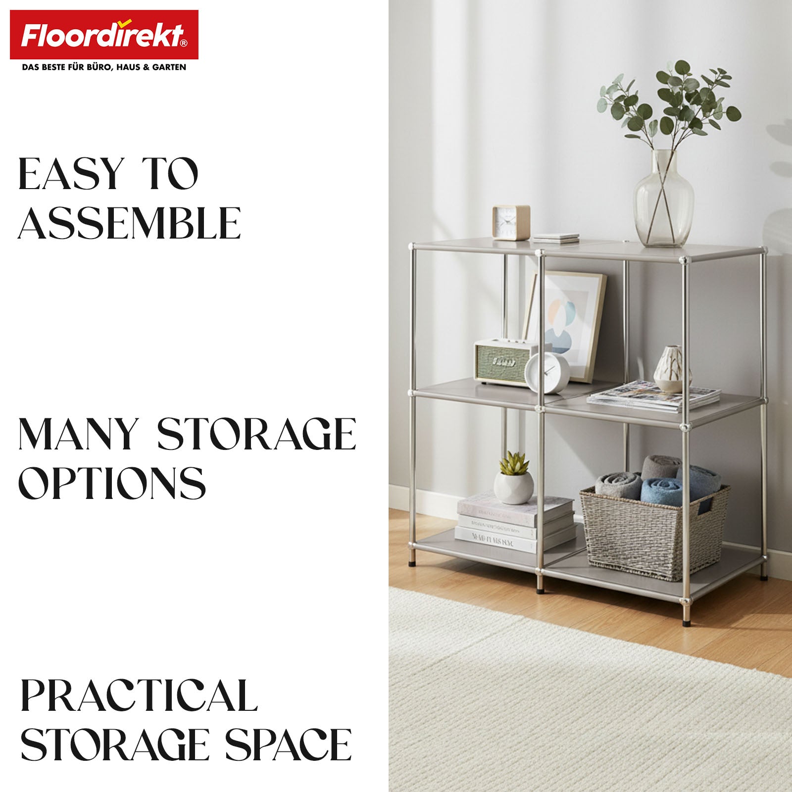 Metal shelving unit | Concept Epure MK-027 | Open 3-tier sideboard & storage shelf | Available in several colours