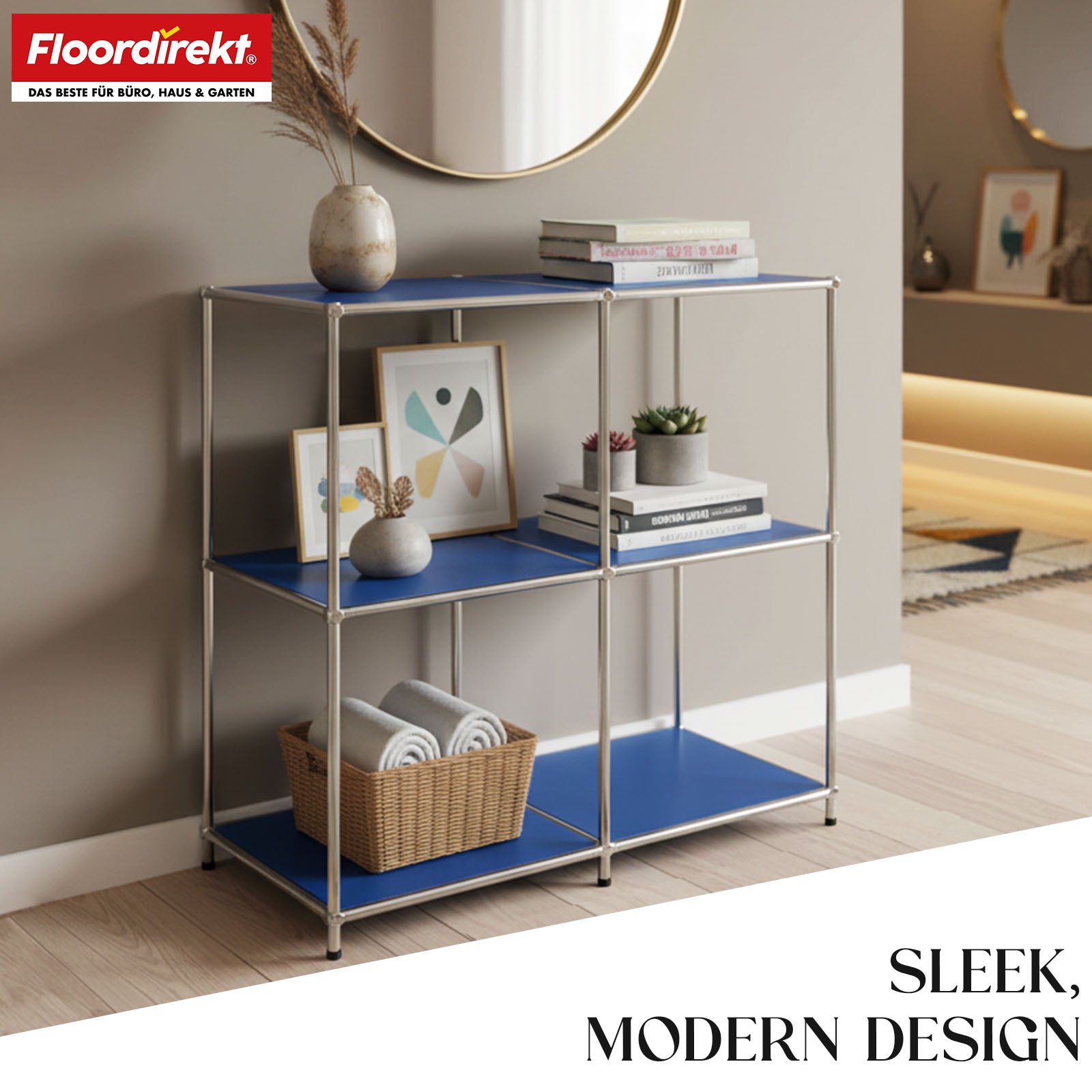 Metal shelving unit | Concept Epure MK-027 | Open 3-tier sideboard & storage shelf | Available in several colours