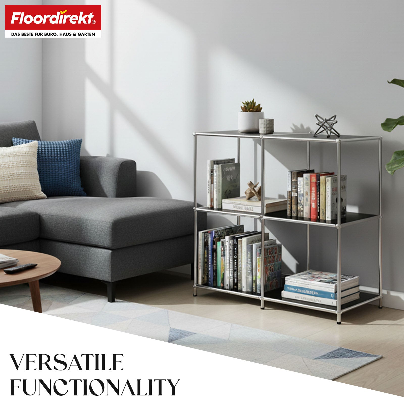 Metal shelving unit | Concept Epure MK-027 | Open 3-tier sideboard & storage shelf | Available in several colours