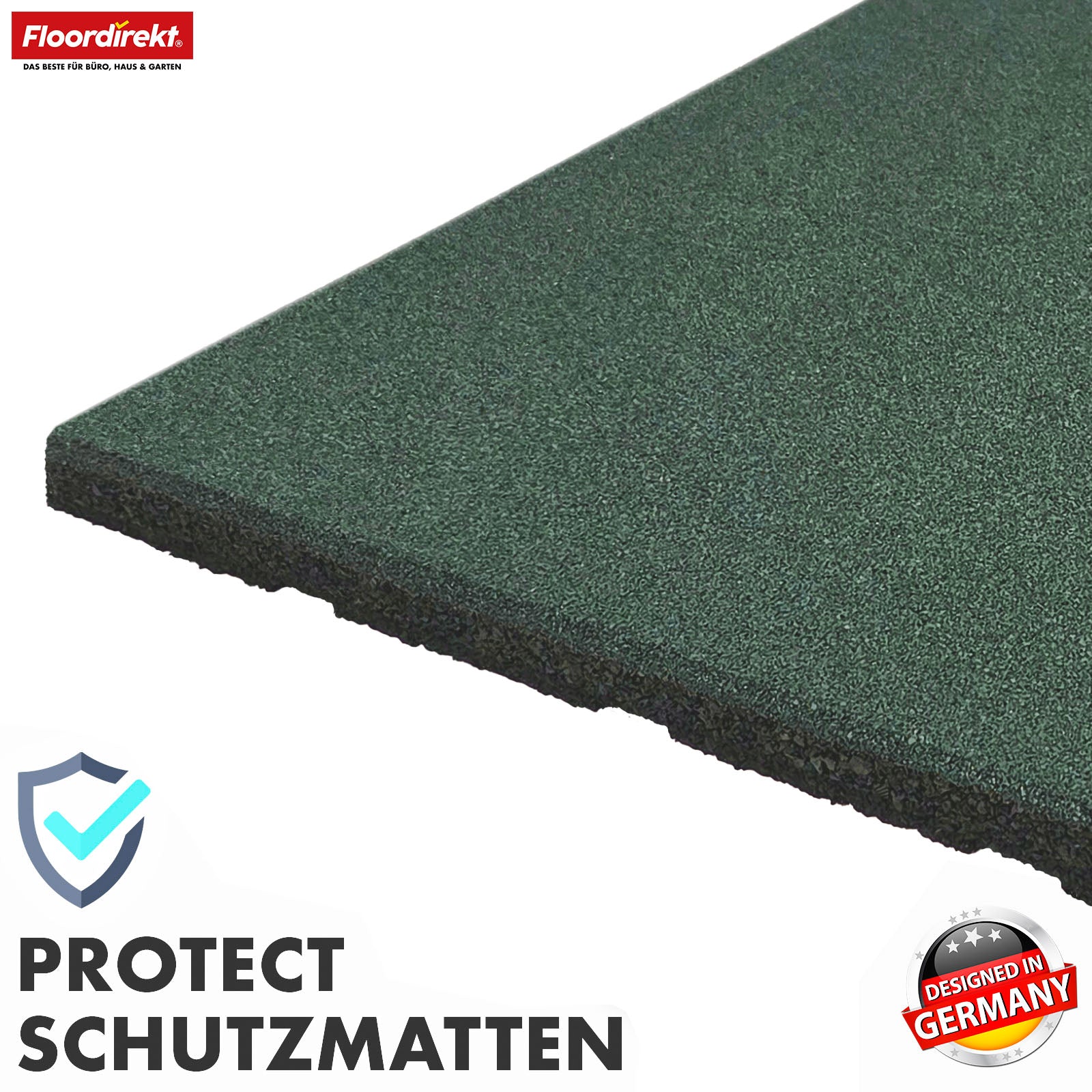 Fall protection mat | Play Protect | Non-slip, robust rubber floor protection | Various thicknesses and colours | 50 x 50 cm