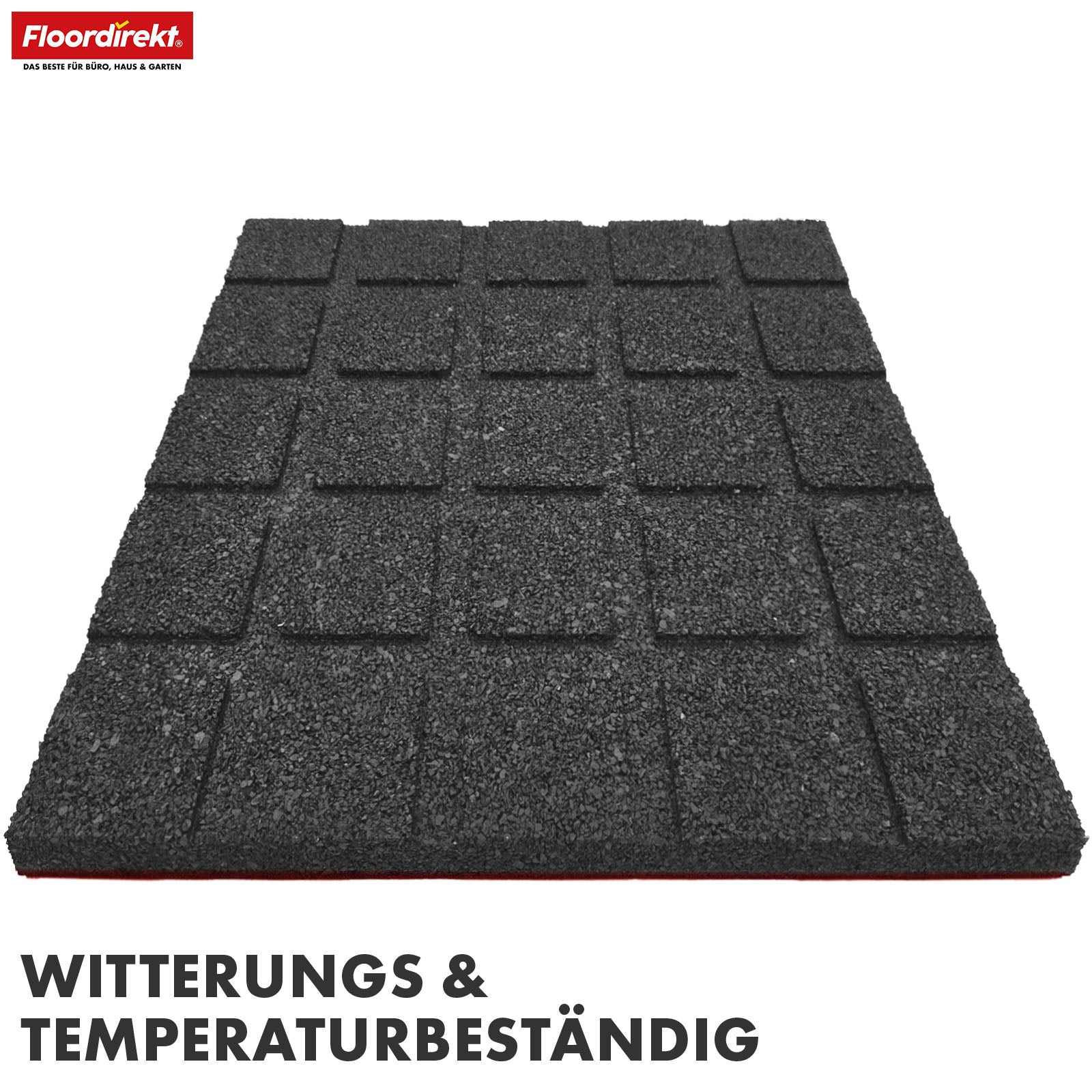 Fall protection mat | Play Protect | Non-slip, robust rubber floor protection | Various thicknesses and colours | 50 x 50 cm