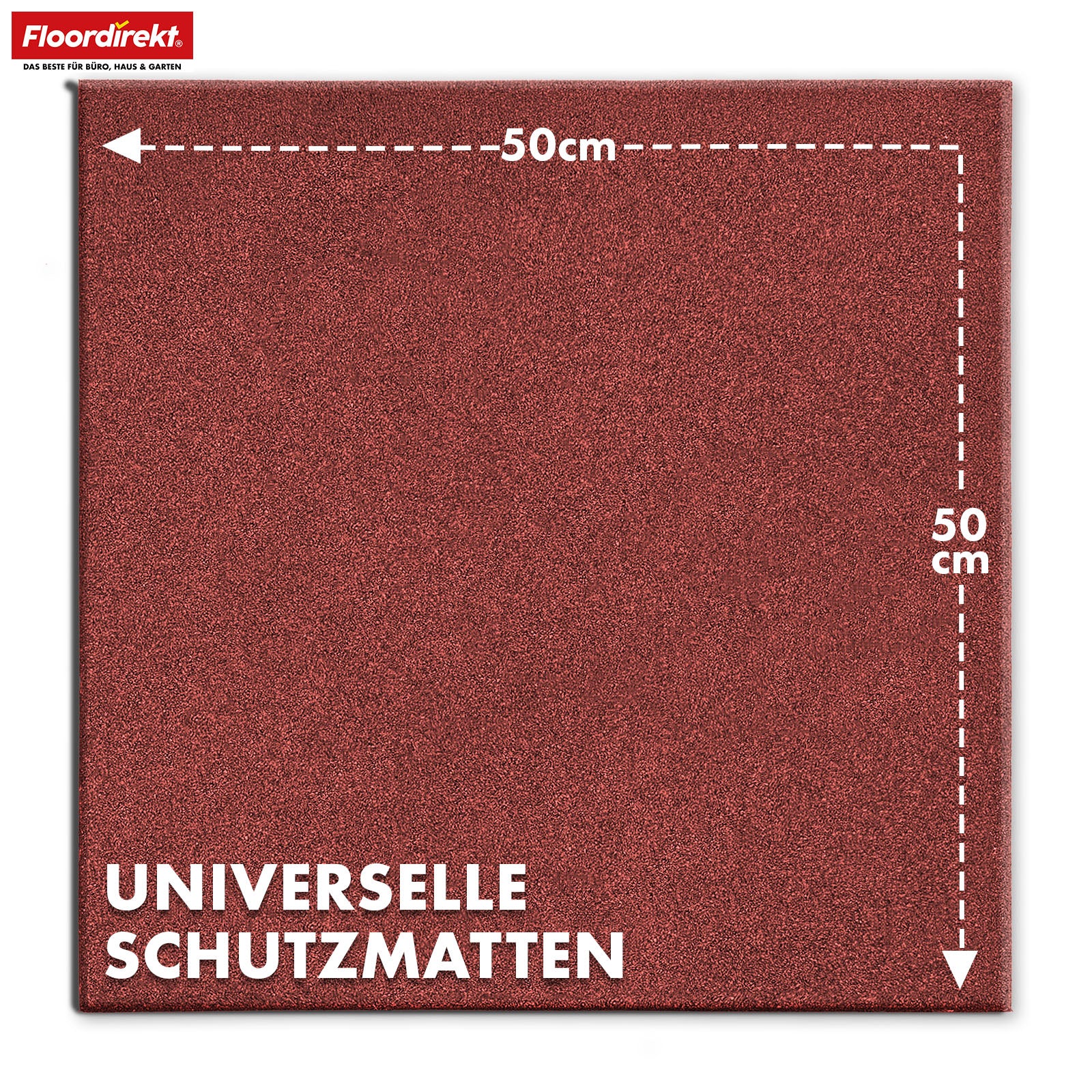 Fall protection mat | Play Protect | Non-slip, robust rubber floor protection | Various thicknesses and colours | 50 x 50 cm