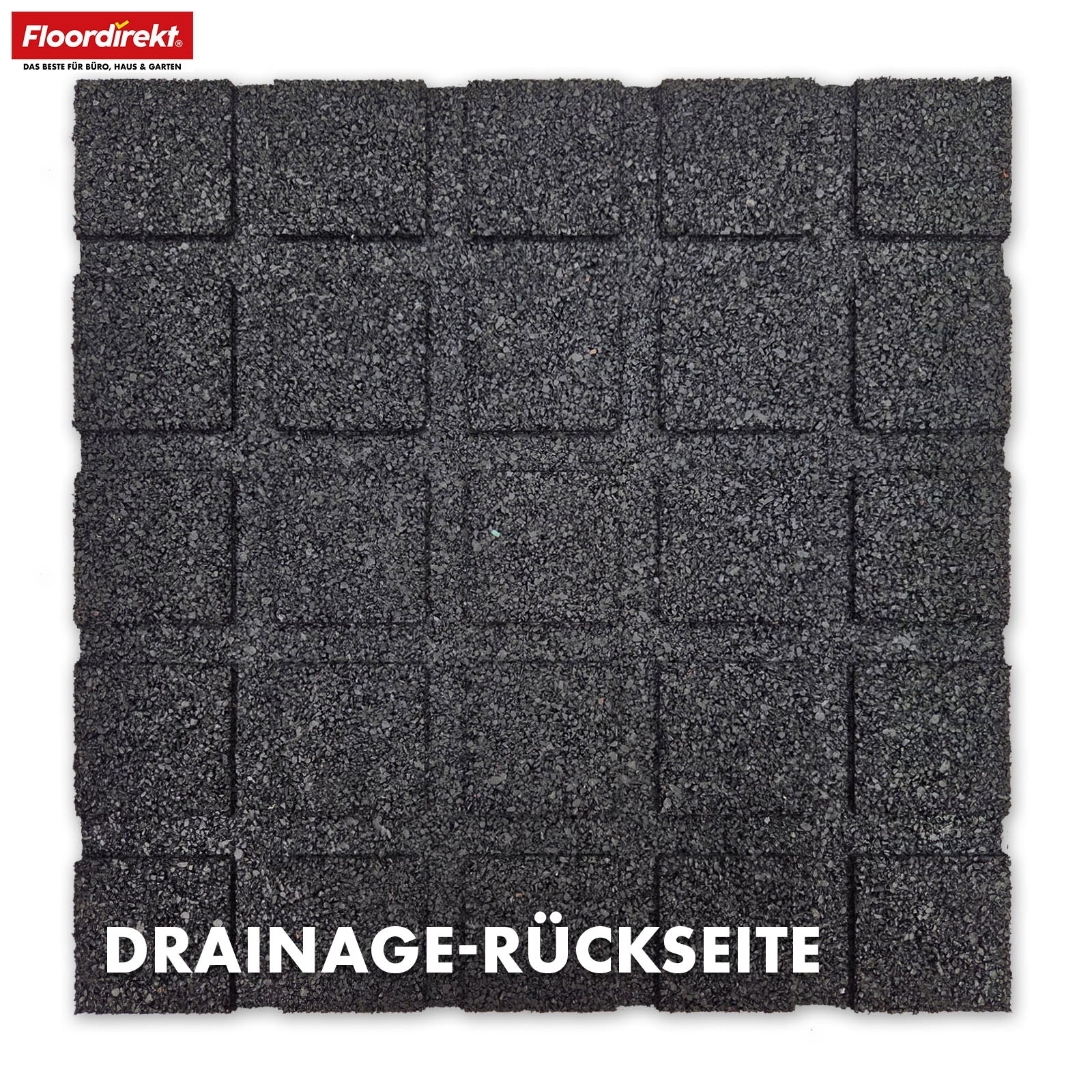 Fall protection mat | Play Protect | Non-slip, robust rubber floor protection | Various thicknesses and colours | 50 x 50 cm