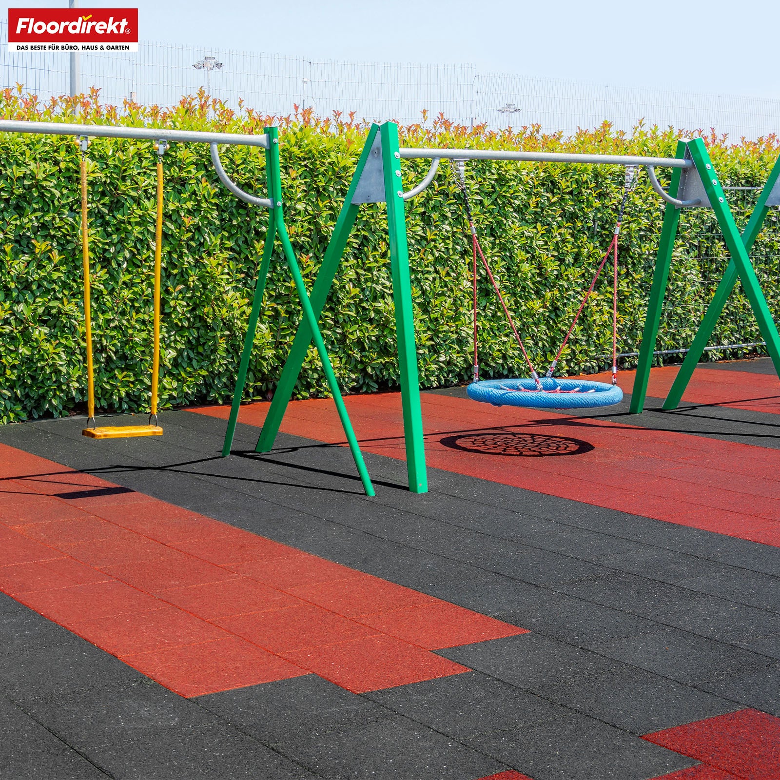 Fall protection mat | Play Protect | Non-slip, robust rubber floor protection | Various thicknesses and colours | 50 x 50 cm
