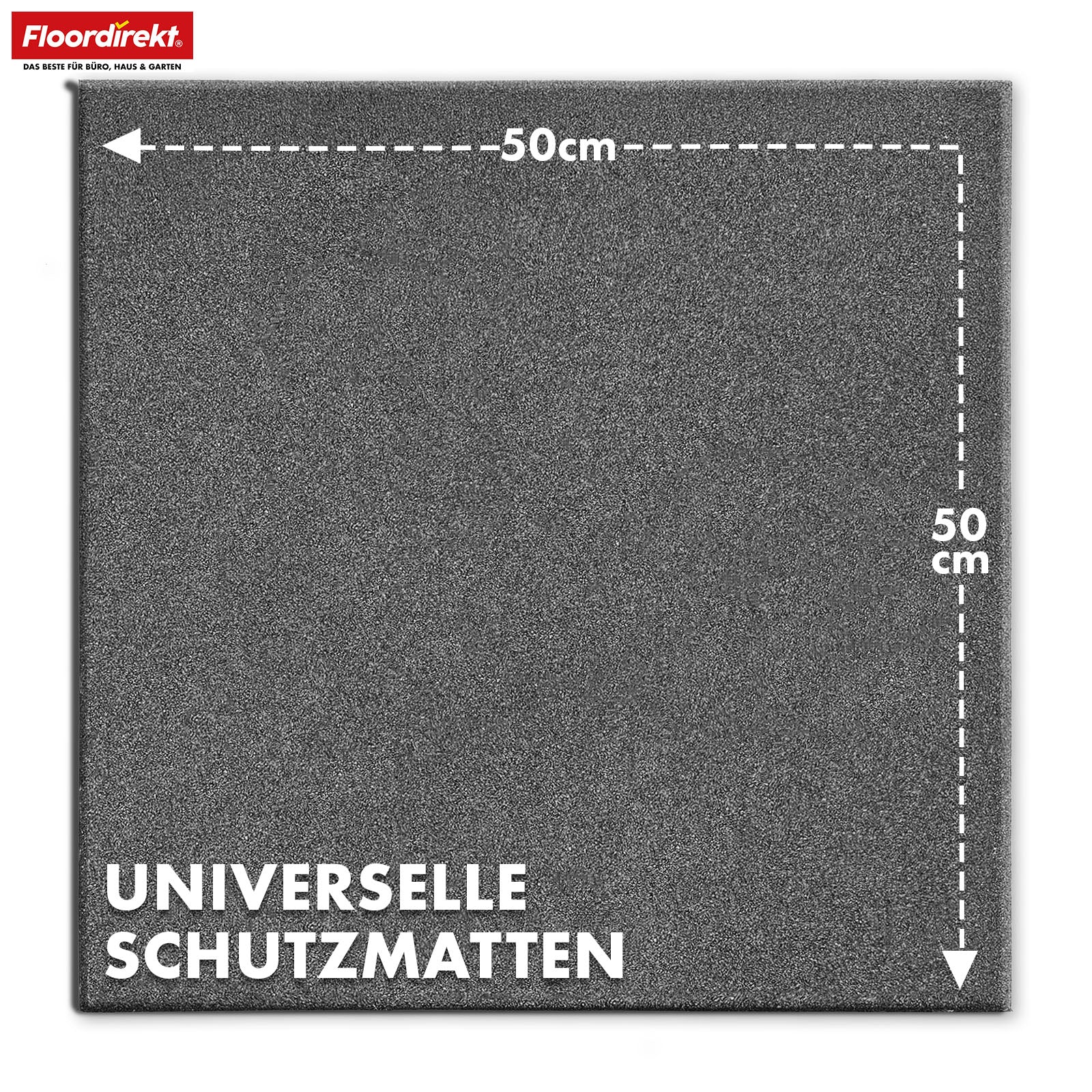 Fall protection mat | Play Protect | Non-slip, robust rubber floor protection | Various thicknesses and colours | 50 x 50 cm