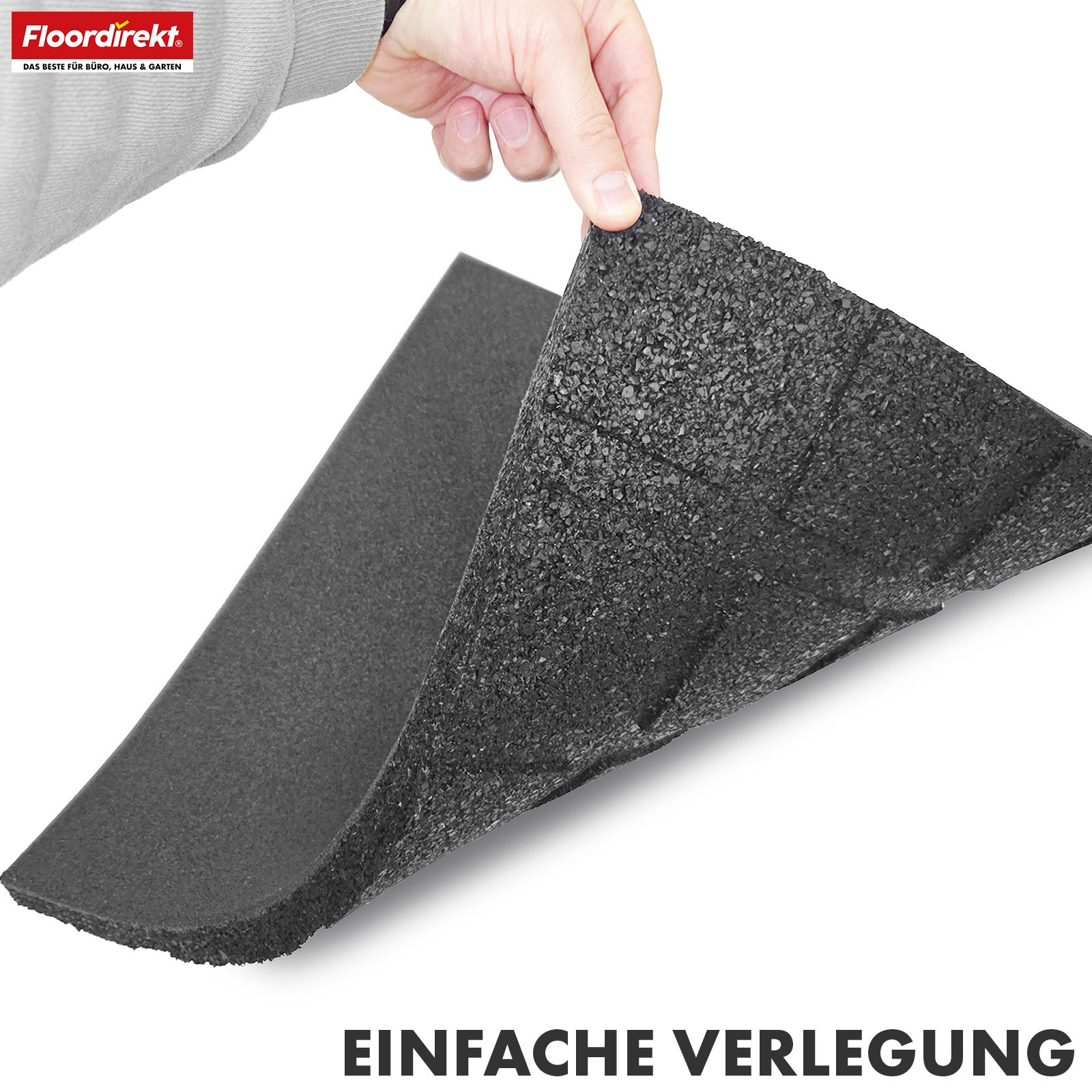Fall protection mat | Play Protect | Non-slip, robust rubber floor protection | Various thicknesses and colours | 50 x 50 cm
