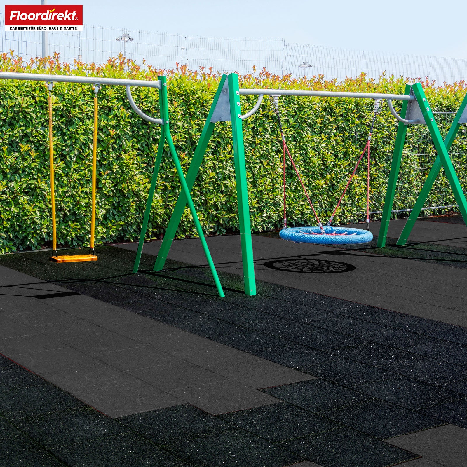 Fall protection mat | Play Protect | Non-slip, robust rubber floor protection | Various thicknesses and colours | 50 x 50 cm