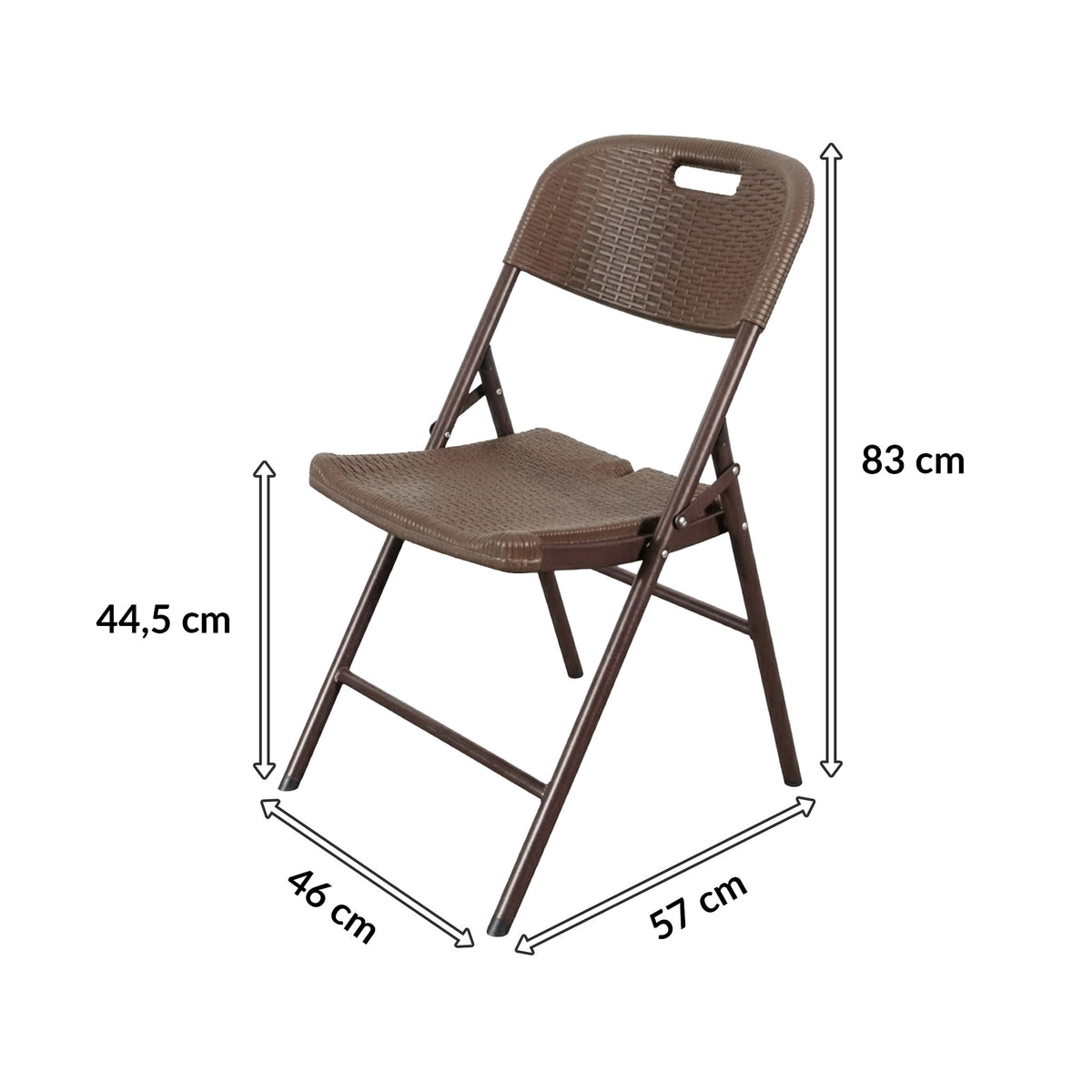 Folding Chair 2-Piece Set | Niigata | Brown Foldable Garden Chair in Rattan Look