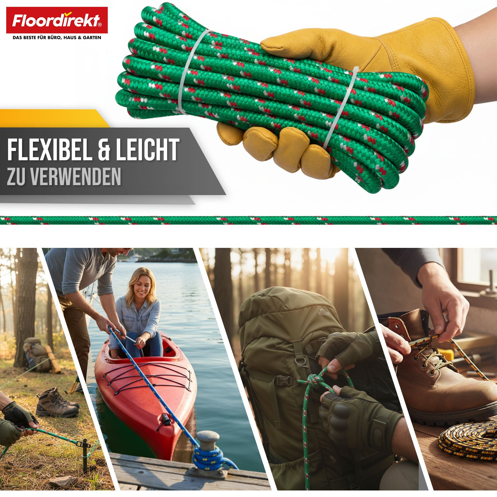 Polypropylene rope | K2 | Tear-resistant, UV-resistant & buoyant all-purpose rope | Available in many colours, thicknesses & lengths