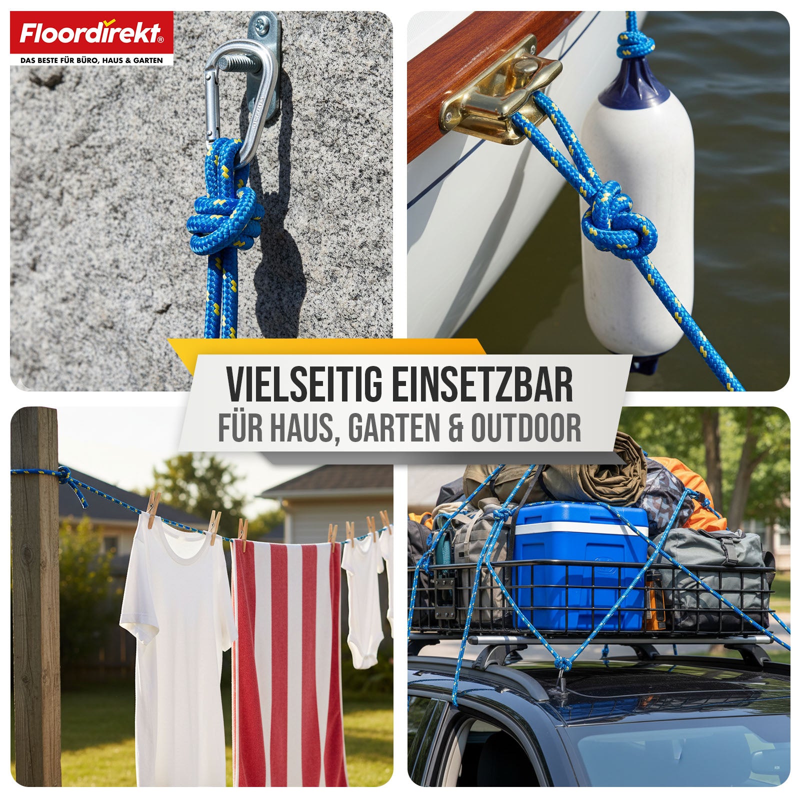 Polypropylene rope | K2 | Tear-resistant, UV-resistant & buoyant all-purpose rope | Available in many colours, thicknesses & lengths