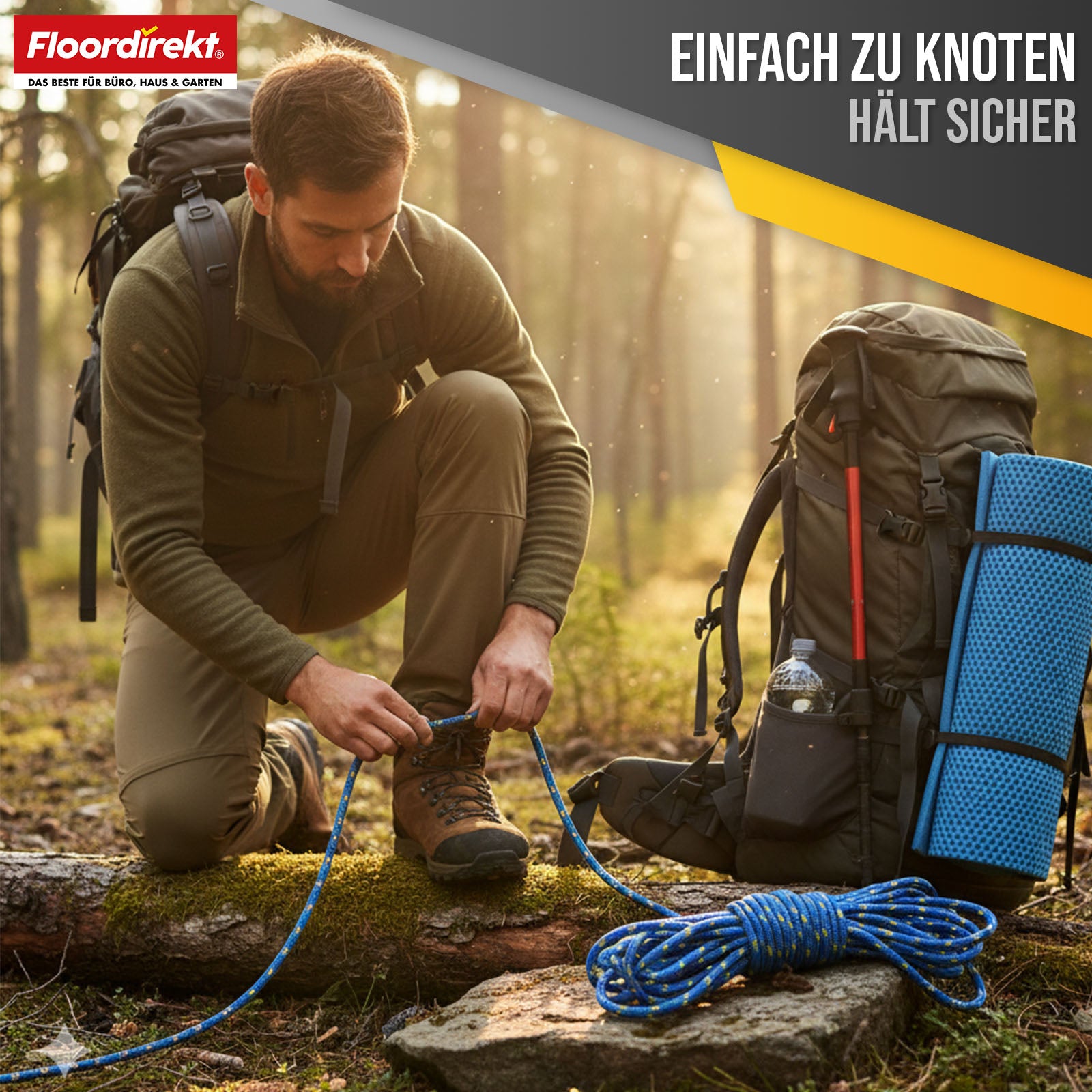 Polypropylene rope | K2 | Tear-resistant, UV-resistant & buoyant all-purpose rope | Available in many colours, thicknesses & lengths