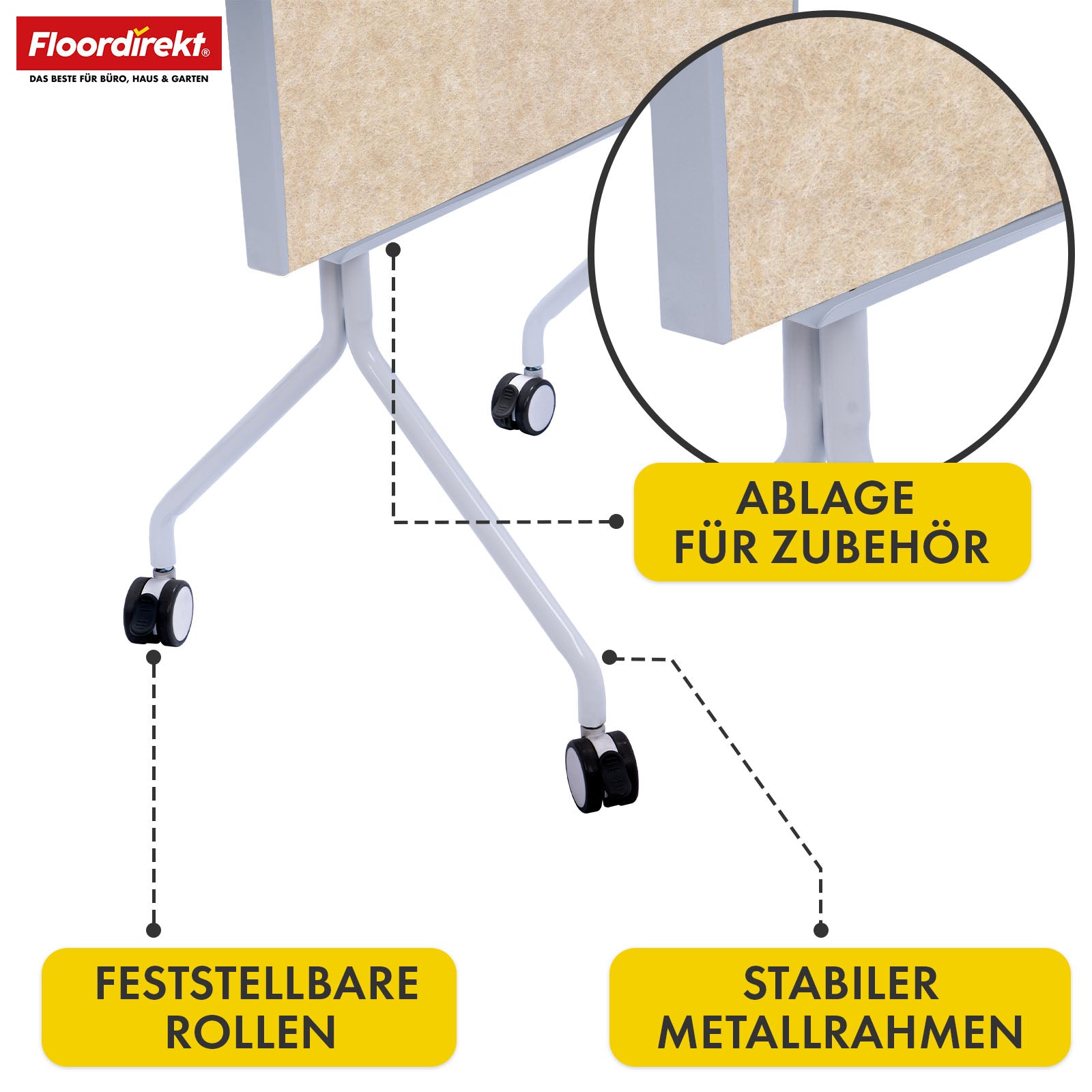 Mobile presentation board | Giant | Double-sided felt board 80 x 120 cm with lockable castors & shelf | Available in several colours