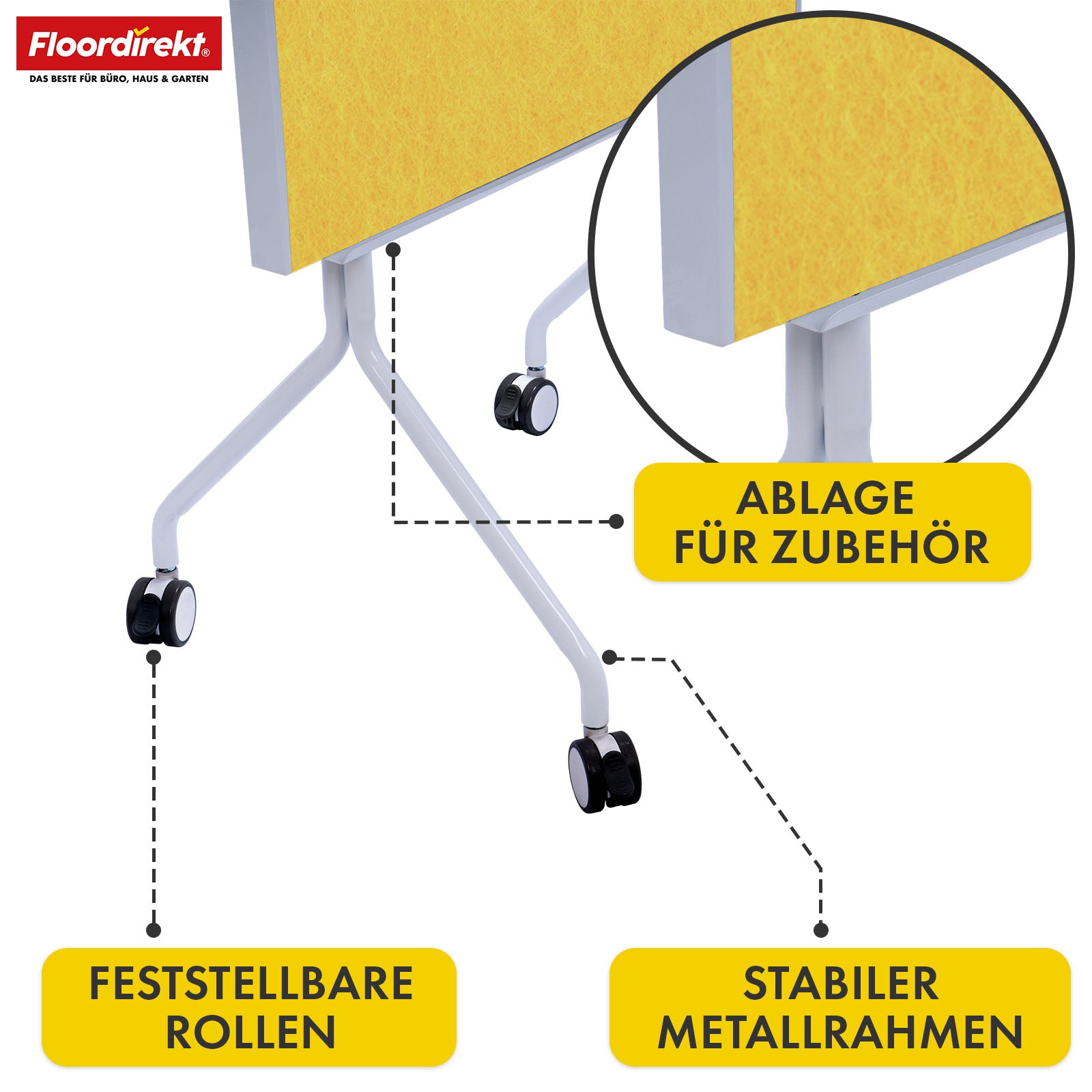 Mobile presentation board | Giant | Double-sided felt board 80 x 120 cm with lockable castors & shelf | Available in several colours