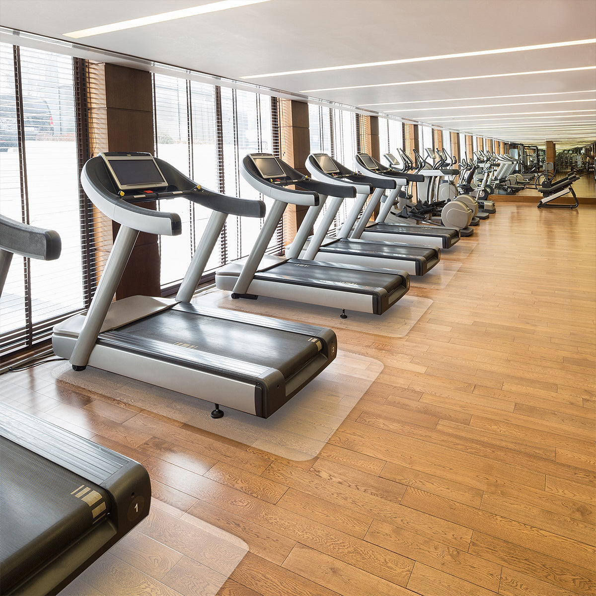 ✂ Gym Floor Mat | Fitness Excercise Equipment Underlay | Transparent | Rectangular