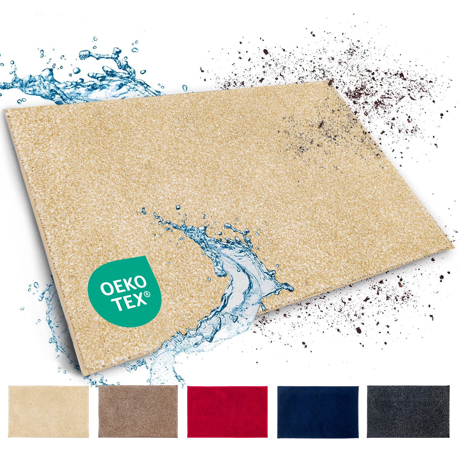 Dirt-trapping mat | Nasa | Soft, water-absorbent polyester doormat with non-slip backing | Various colours and sizes