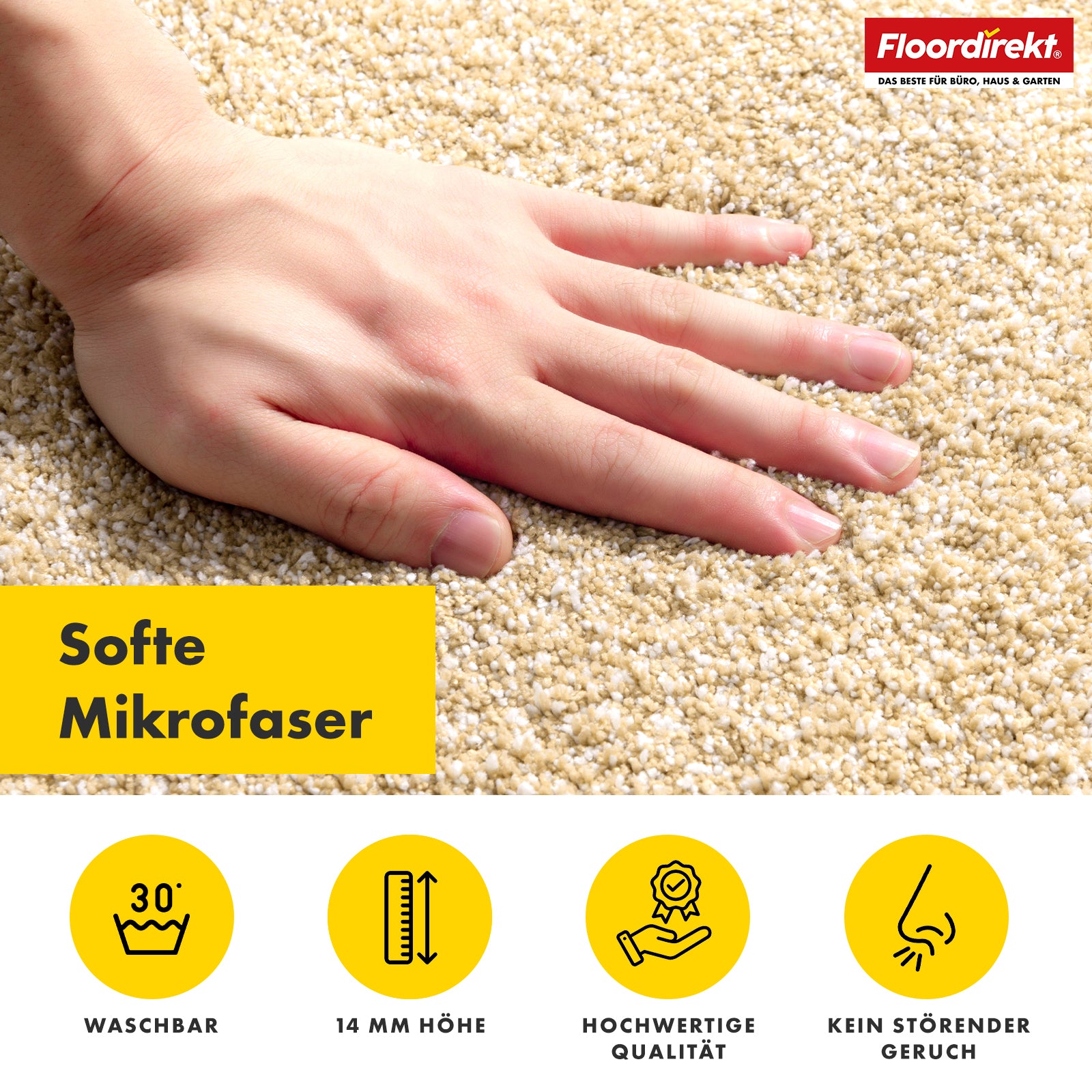 Dirt-trapping mat | Nasa | Soft, water-absorbent polyester doormat with non-slip backing | Various colours and sizes