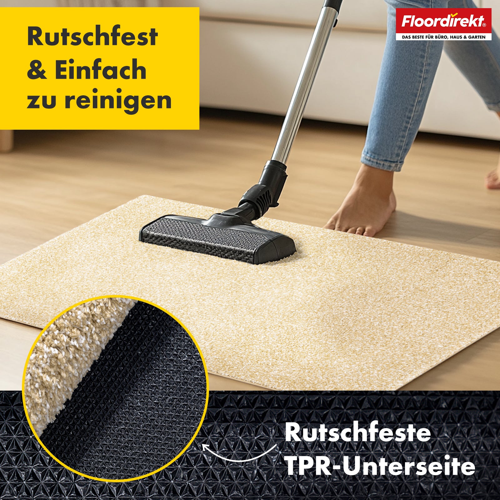 Dirt-trapping mat | Nasa | Soft, water-absorbent polyester doormat with non-slip backing | Various colours and sizes