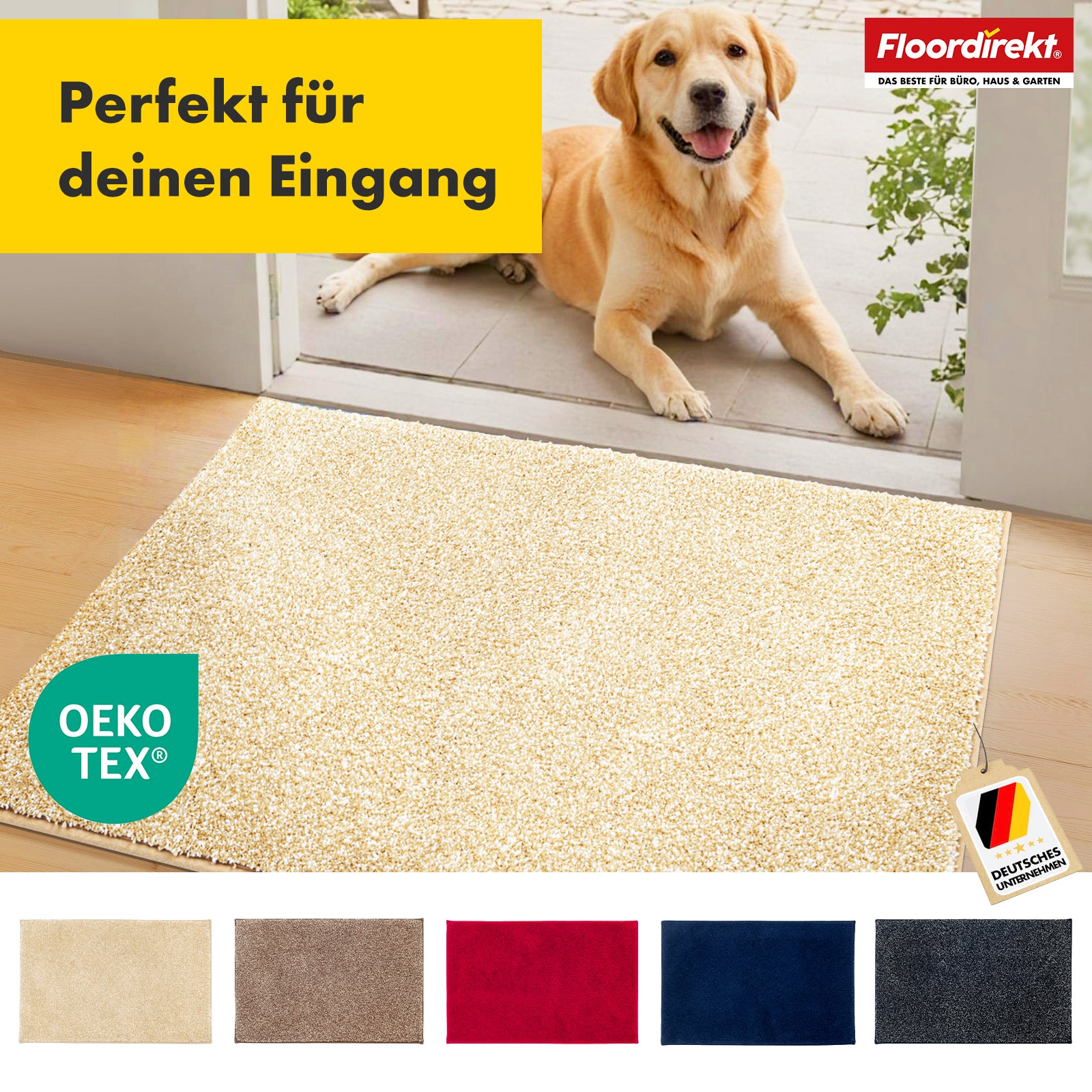 Dirt-trapping mat | Nasa | Soft, water-absorbent polyester doormat with non-slip backing | Various colours and sizes